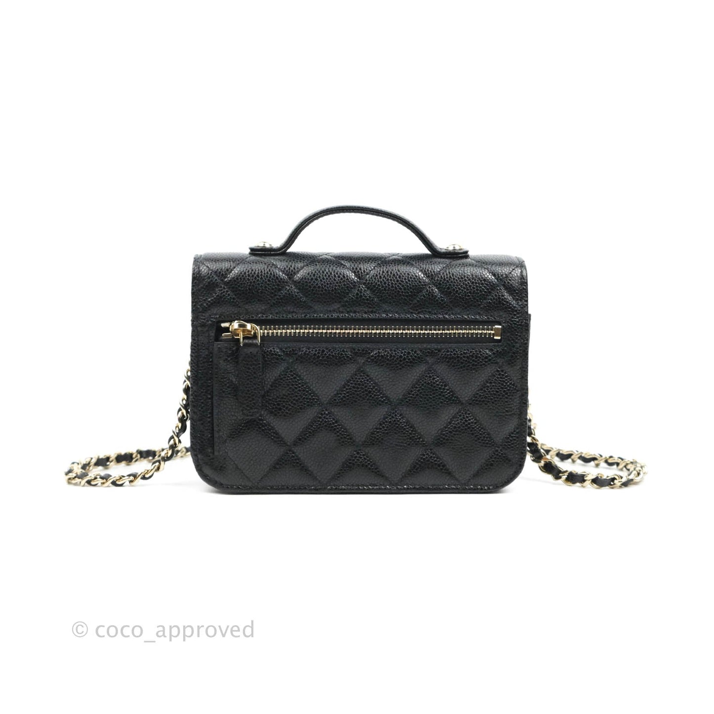 Chanel Business Affinity Clutch With Chain Black Caviar Gold Hardware