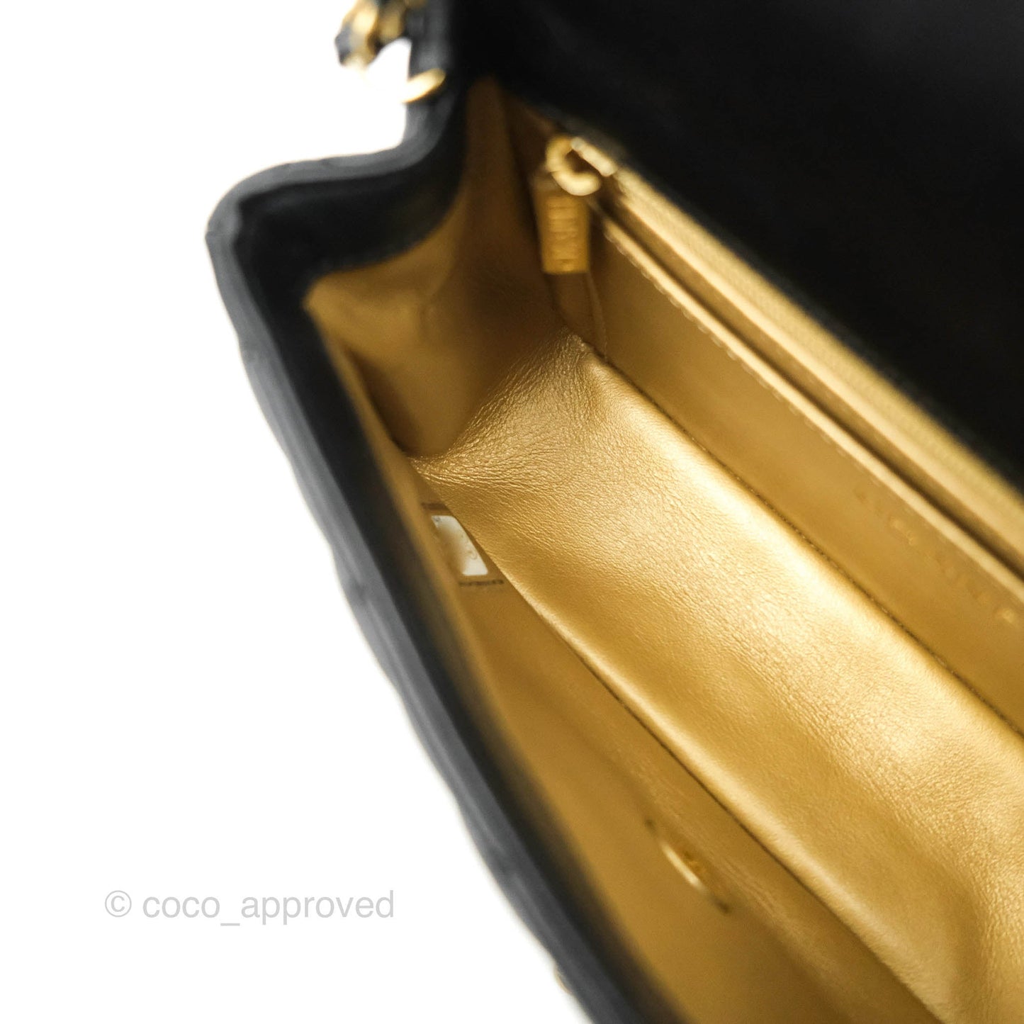 Chanel Quilted Mini Rectangular Pearl Crush Black Lambskin Gold Hardware