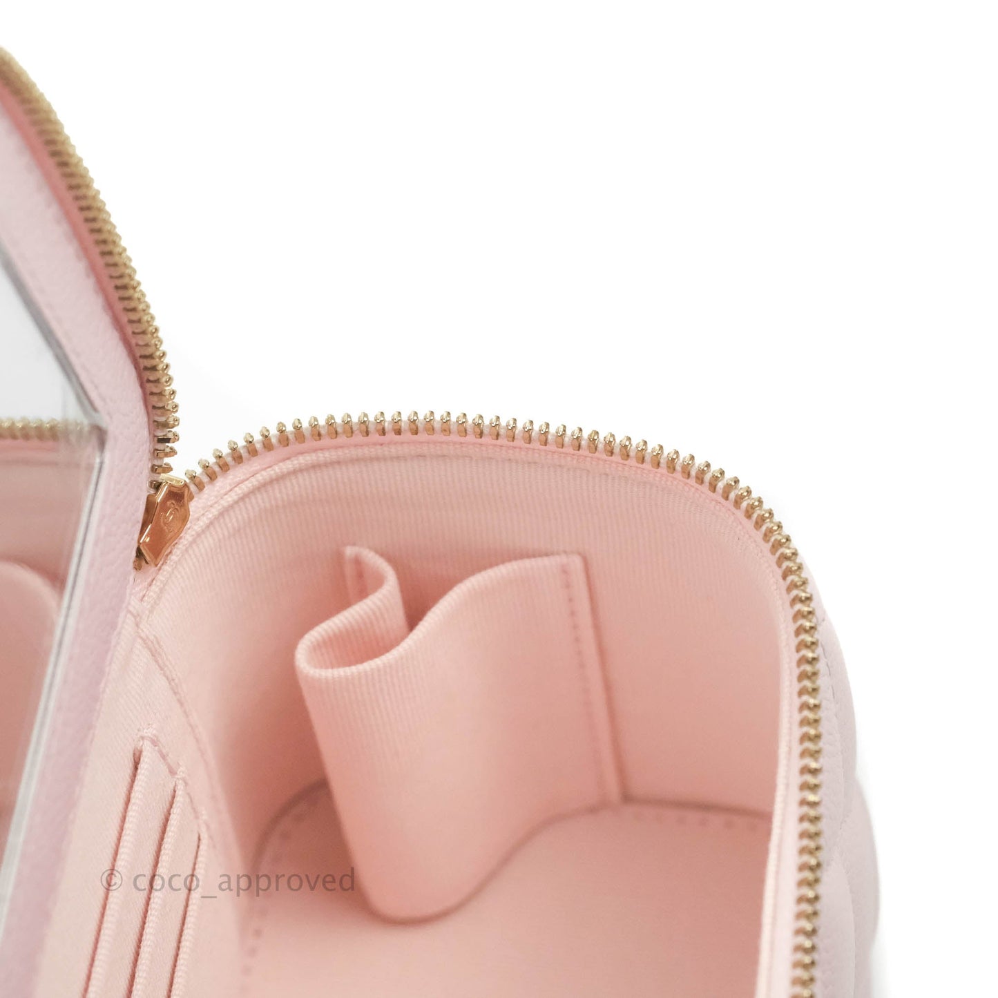 Chanel Vanity with Chain Light Pink Caviar Gold Hardware
