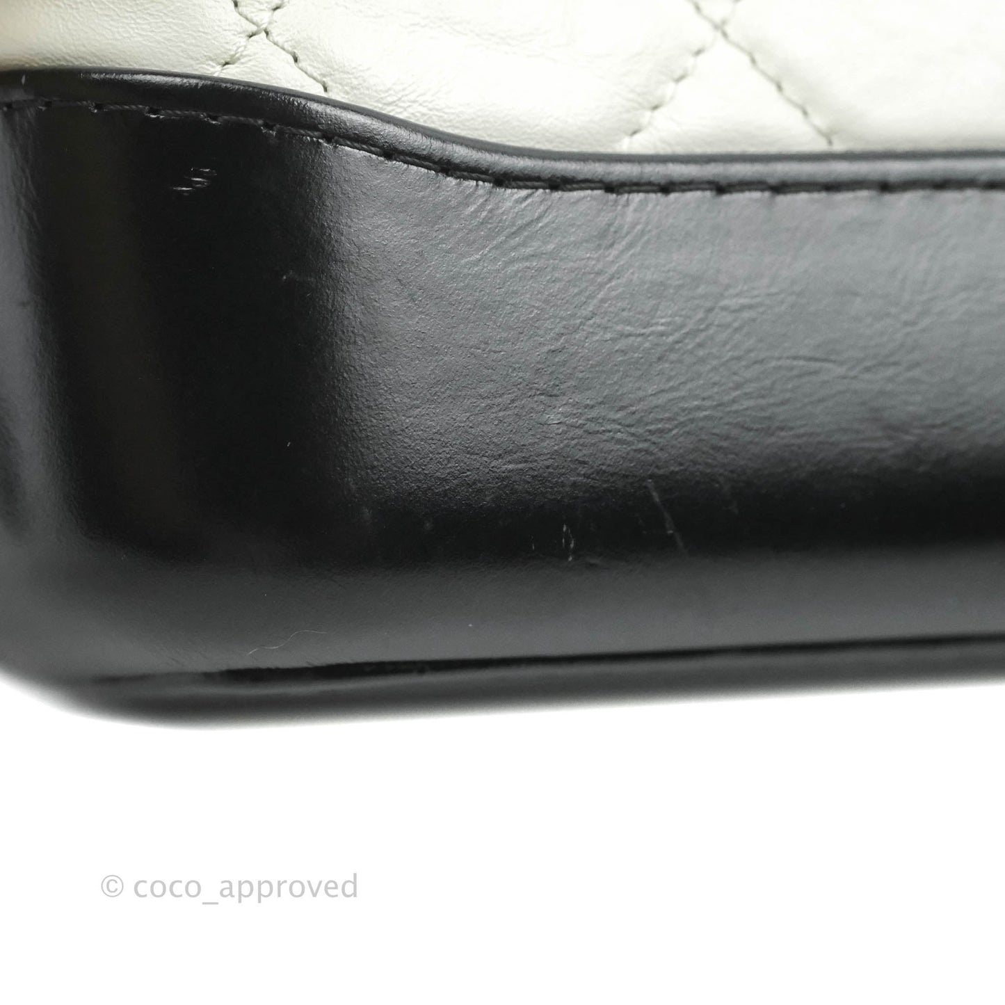 Chanel Quilted Small Gabrielle Hobo White Black Calfskin Mixed Hardware