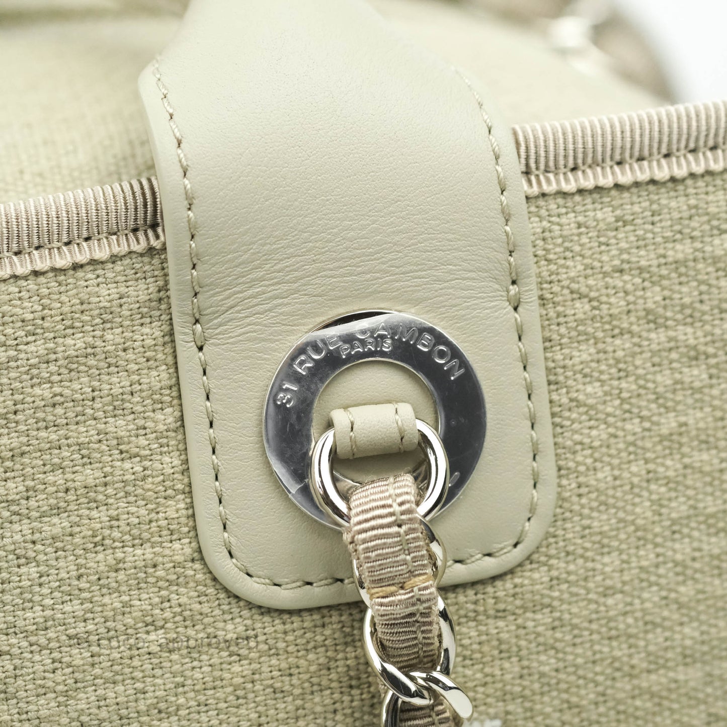 Chanel Deauville Bowling Bag Grey Silver Hardware