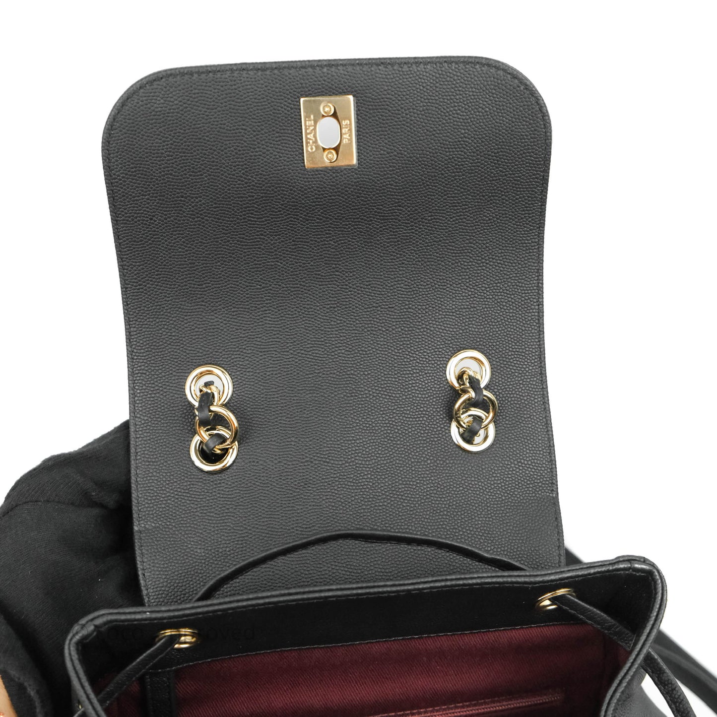 Chanel Quilted Business Affinity Backpack Black Caviar Gold Hardware