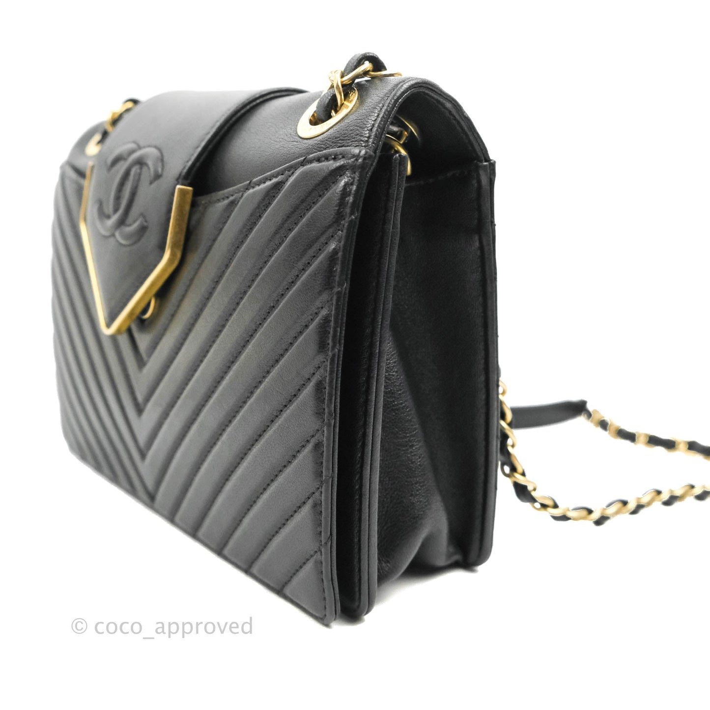 Chanel Mini Collar and Tie Flap Bag Chevron Sheepskin Aged Gold Hardware
