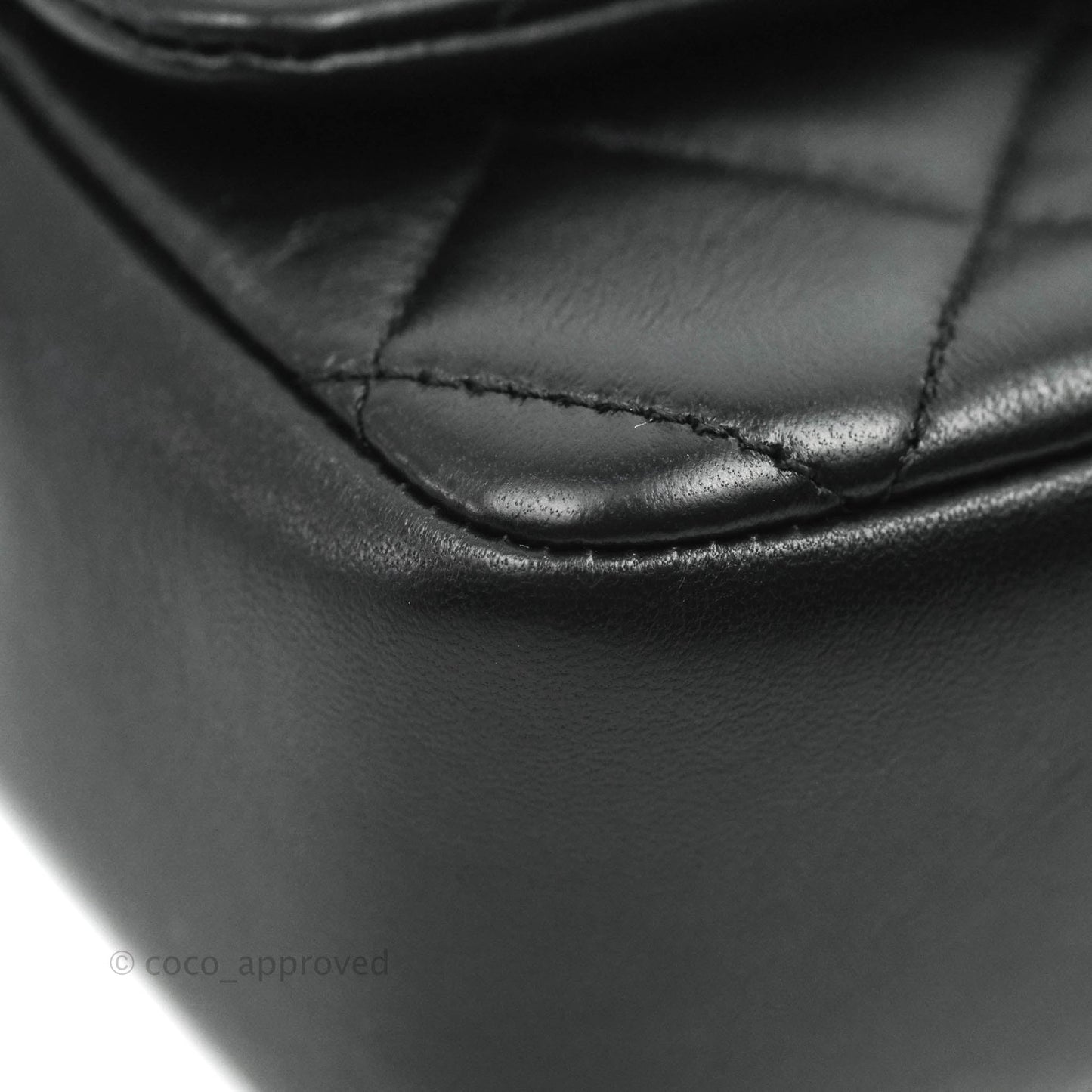 Chanel Quilted Large Resin Bi-Color Chain Flap Bag Black Lambskin