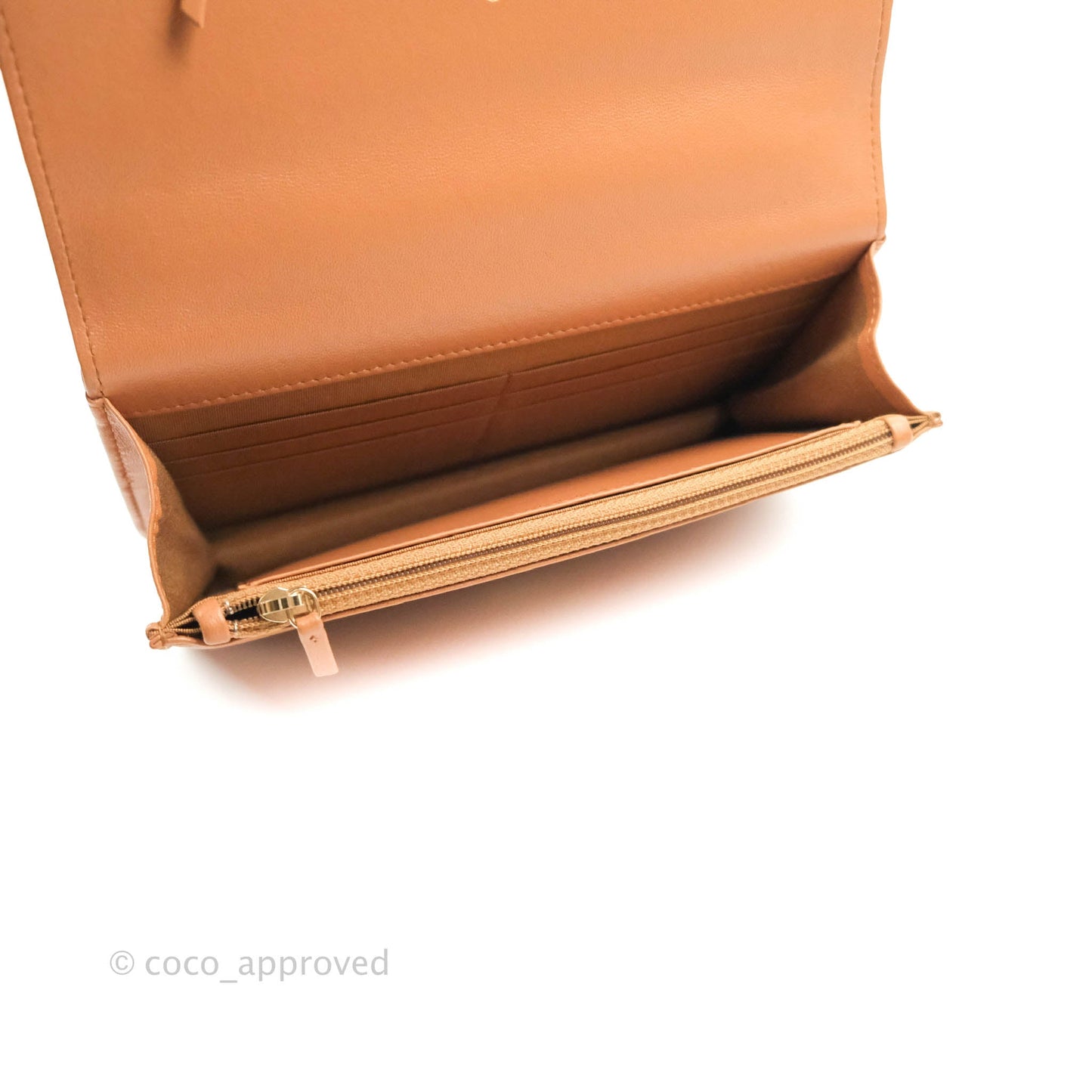 Chanel 19 Wallet on Chain WOC Dark Beige Caramel Lambskin Mixed Hardware 21K