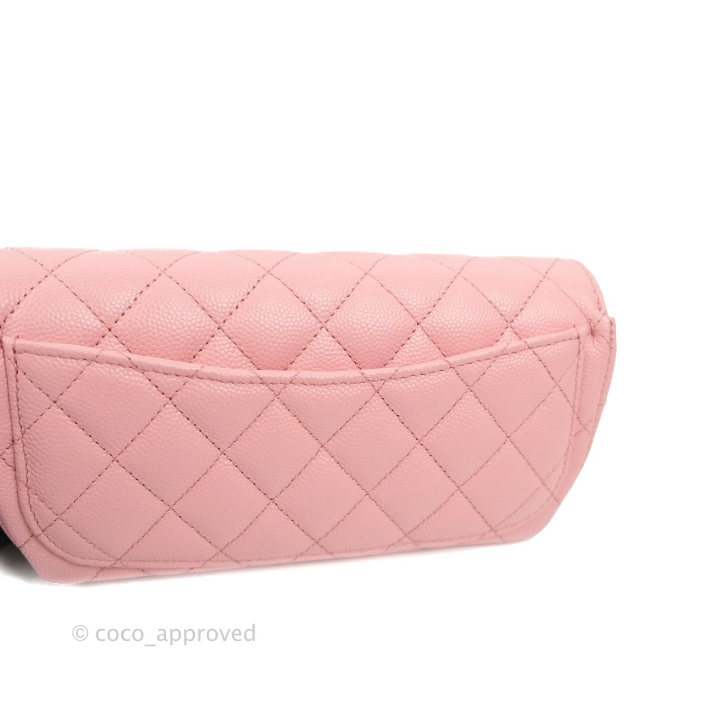 Chanel Quilted Glasses Case With Chain Pink Caviar Gold Hardware