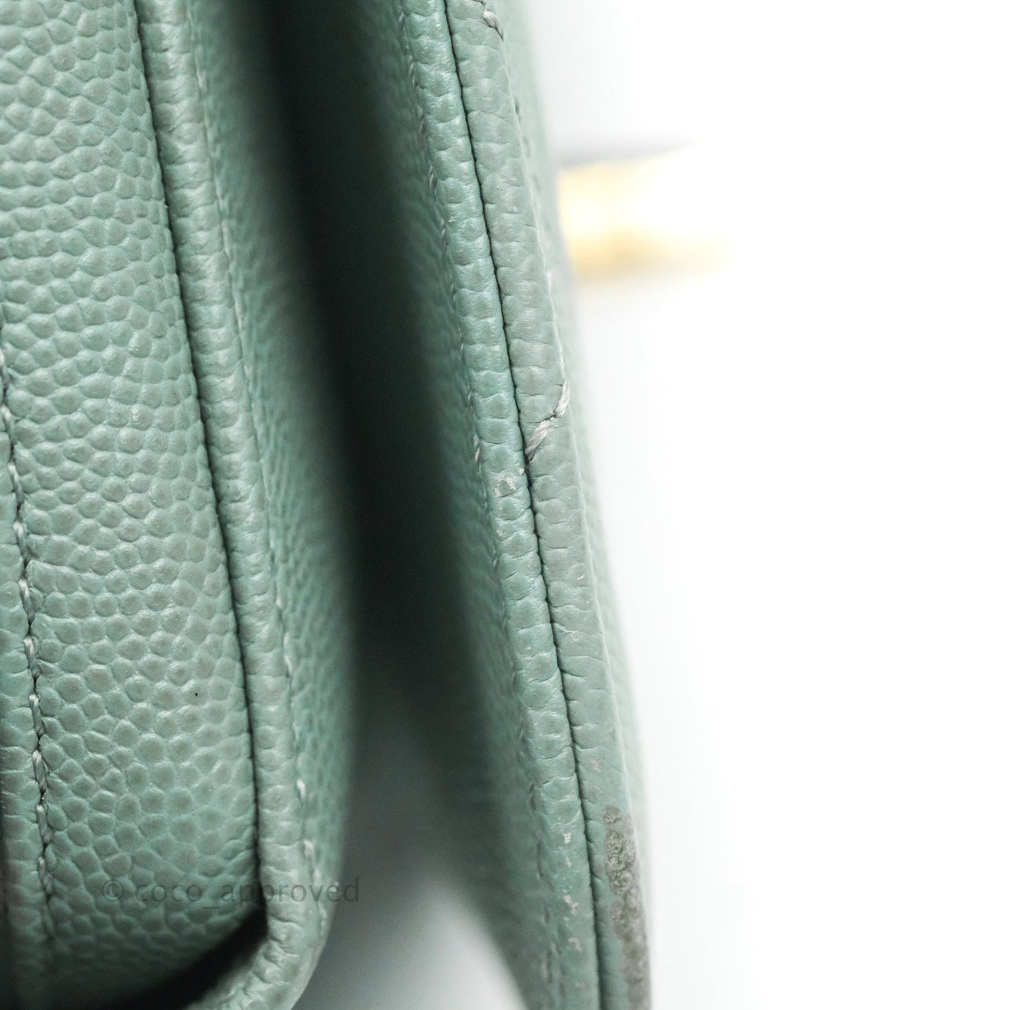 Chanel Quilted Like The Wallet Flap Blue-Greyish Caviar Gold Hardware