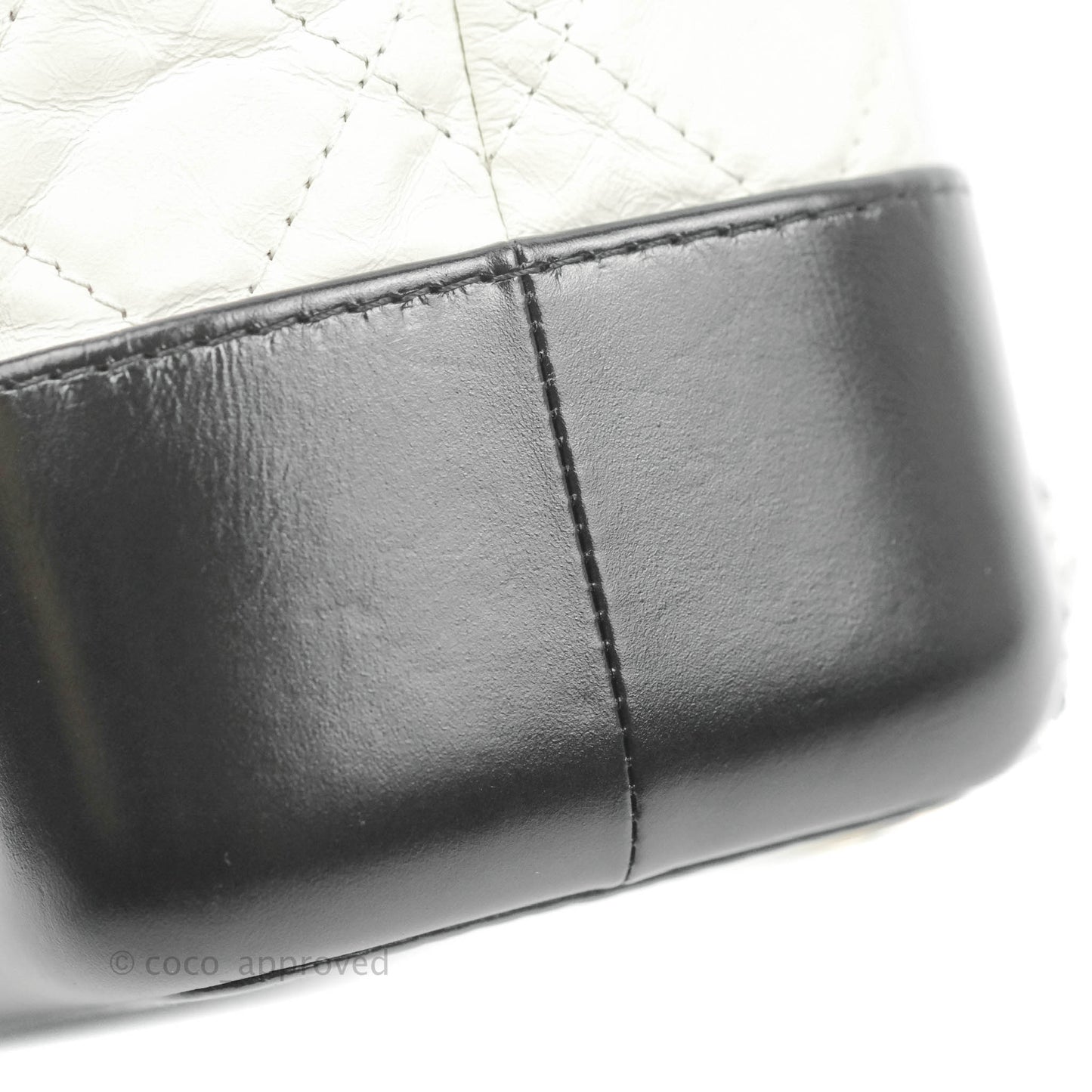 Chanel Small Gabrielle Backpack White Black Aged Calfskin