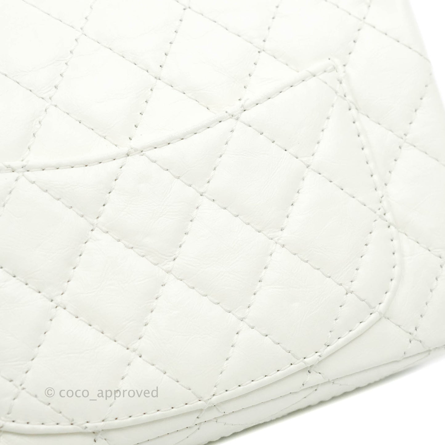 Chanel Mini Reissue 224 White Aged Calfskin Aged Gold Hardware
