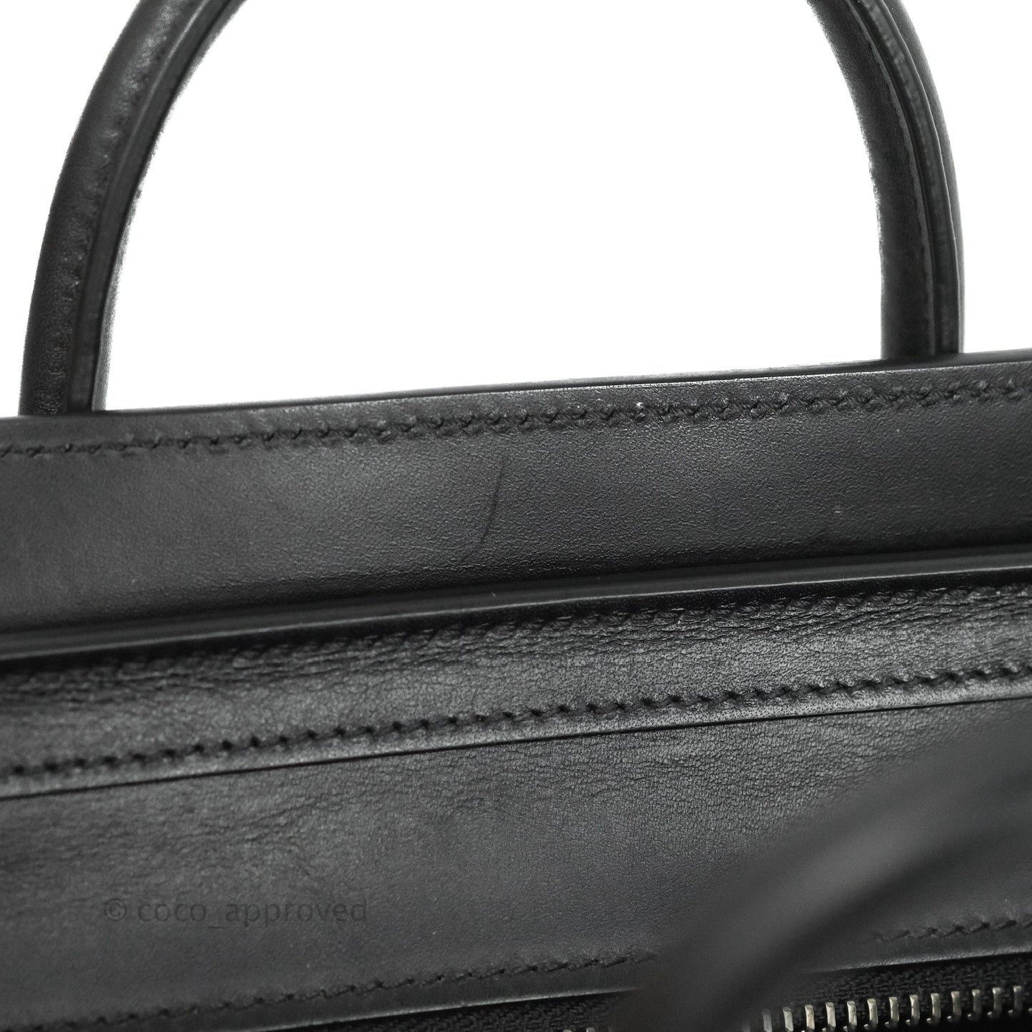 Celine Nano Luggage Bag Tricolour Light Beige/White/Black Grained Calfskin