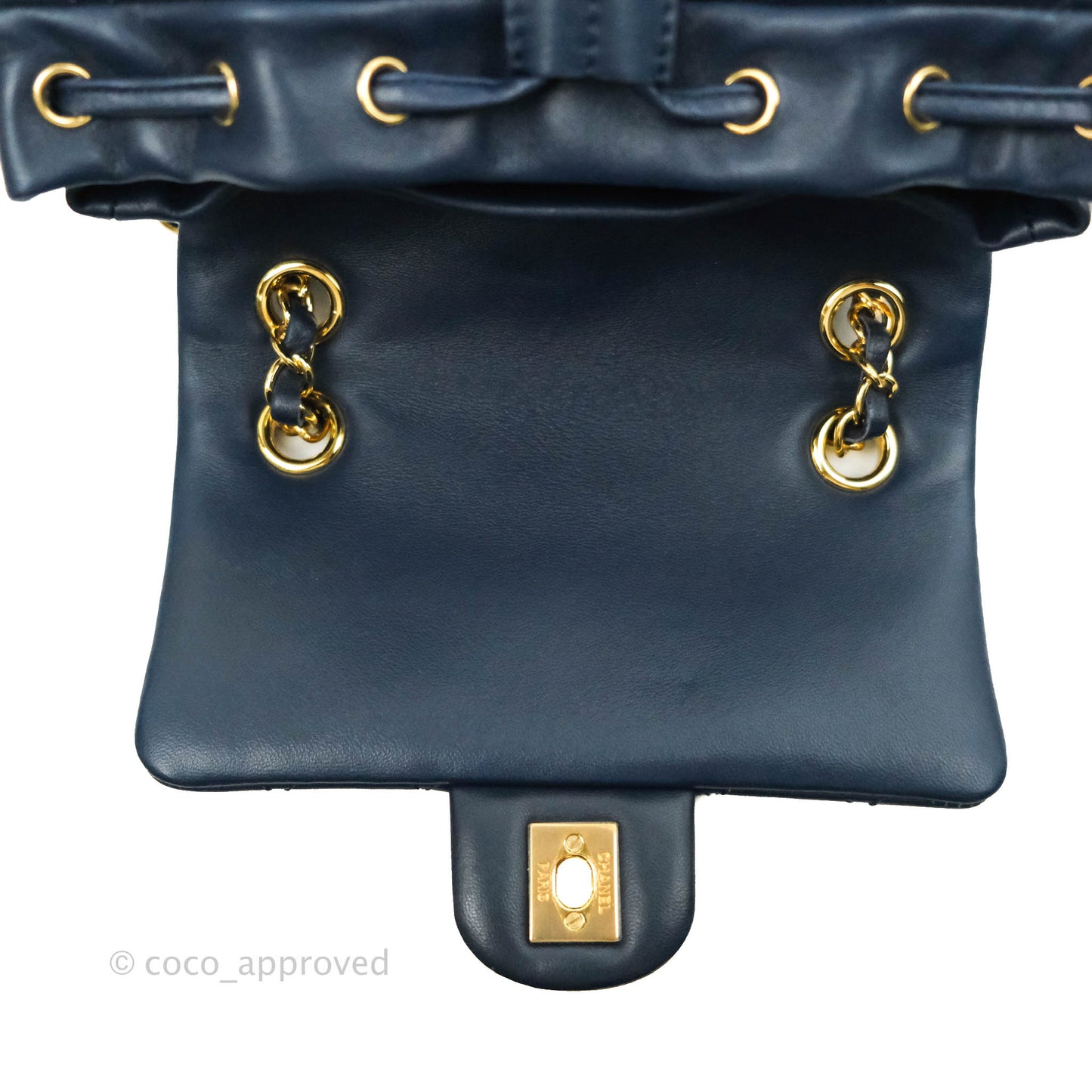 Chanel Small Quilted Urban Spirit Backpack Navy Gold Hardware