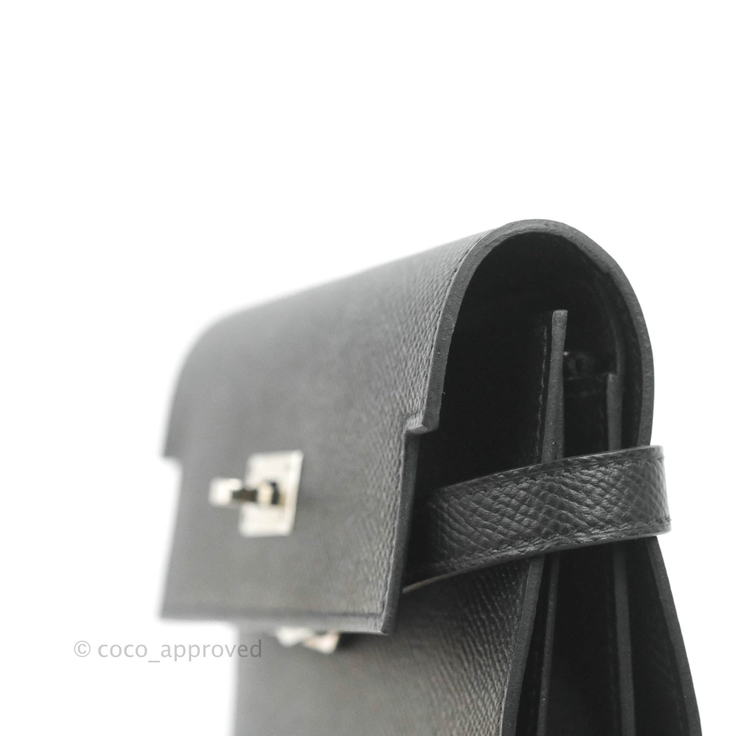 Hermès Small Kelly Wallet Black Epsom Palladium Hardware