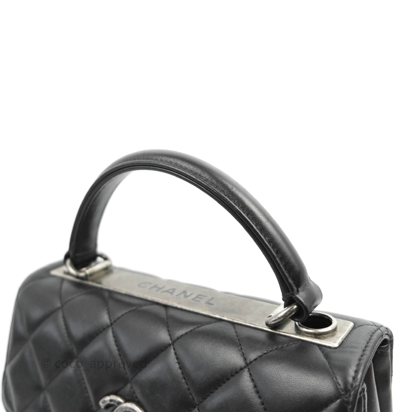 Chanel Small Trendy CC Black Lambskin Ruthenium Hardware