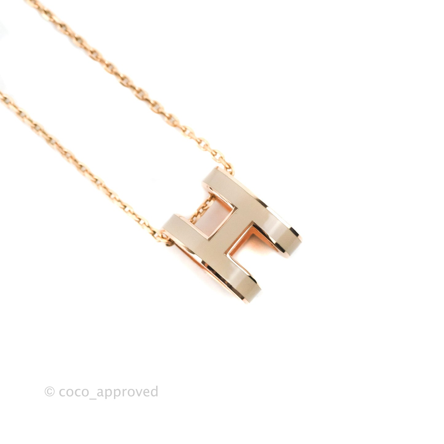Hermès Pop H Pendant Necklace Maroon Glace Rose Gold Hardware