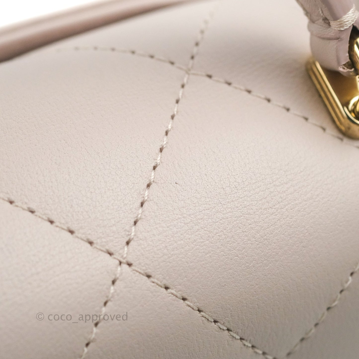 Chanel Small Coco Lady Quilted Flap Bag With Top Handle Light Pink Calfskin Gold Hardware