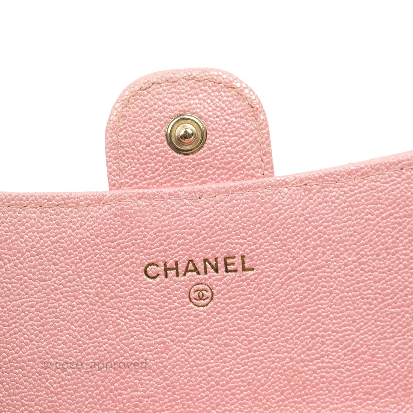 Chanel Mini Quilted Wallet On Chain WOC Caviar Iridescent Pink Gold Hardware 19S