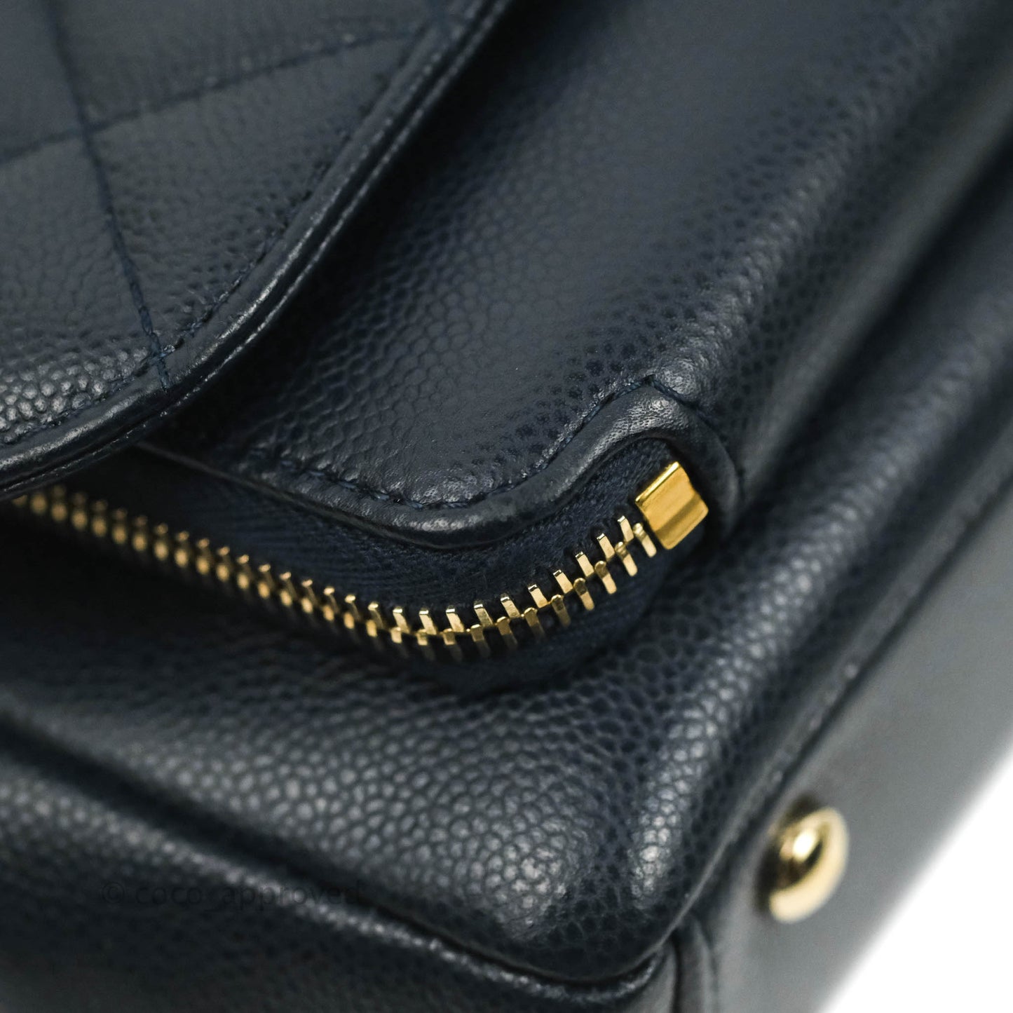 Chanel Quilted Small Business Affinity Flap Navy Caviar Gold Hardware