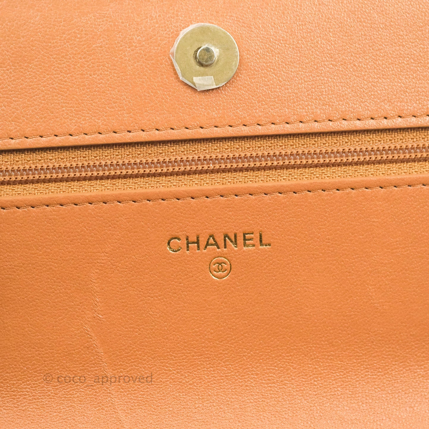 Chanel 19 Wallet on Chain WOC Dark Beige Caramel Lambskin Mixed Hardware