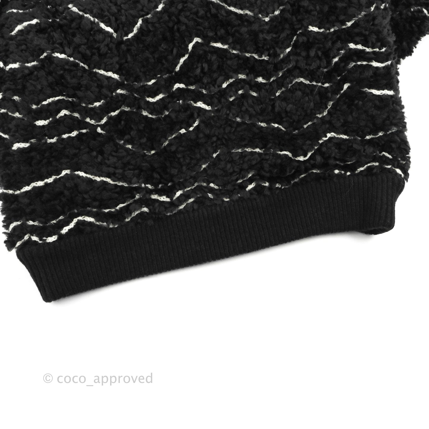 Chanel Fuzzy Alpaca Zip-Up Jacket in Black Size 34