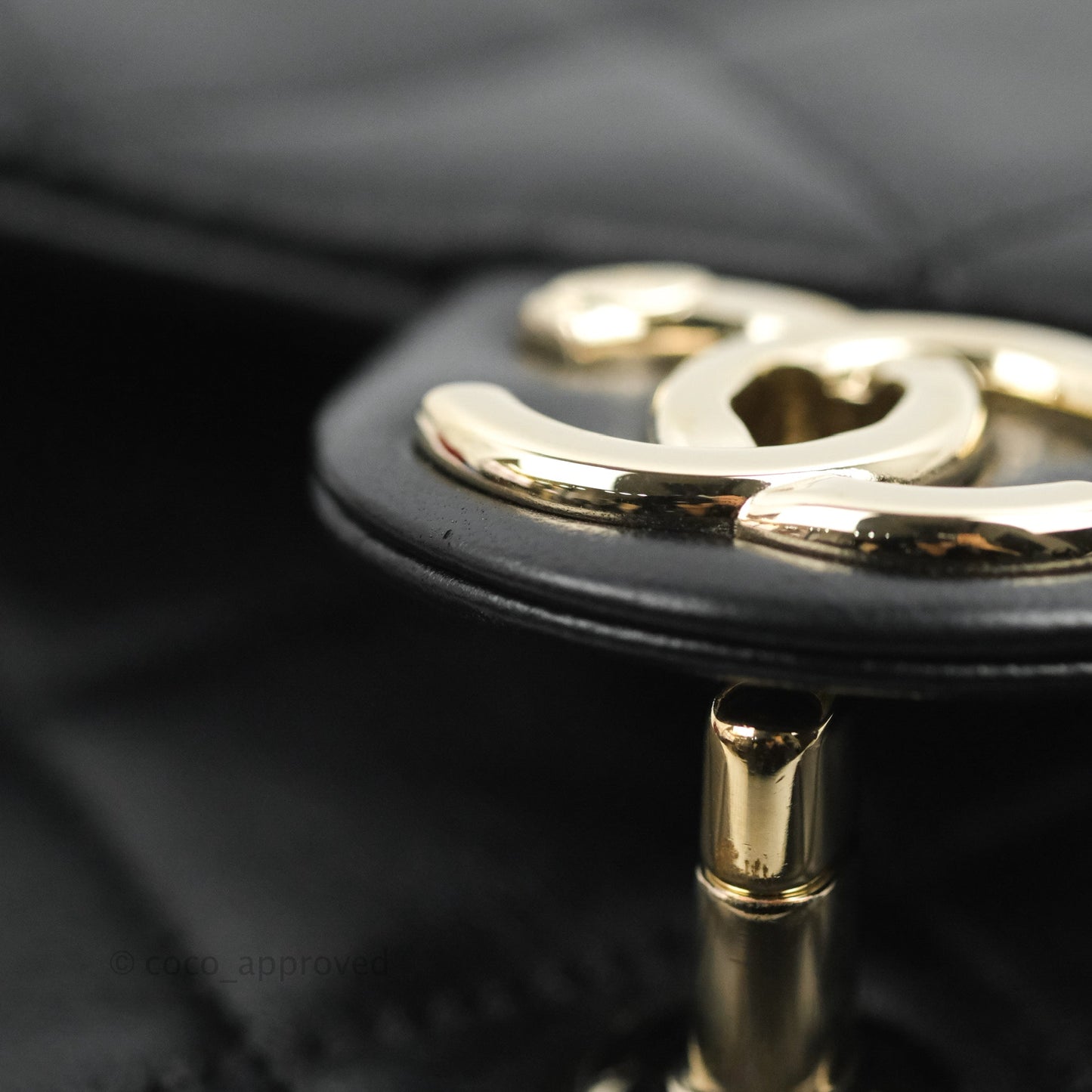 Chanel Quilted Resin Bi-Color Chain Flap Bag Black Lambskin