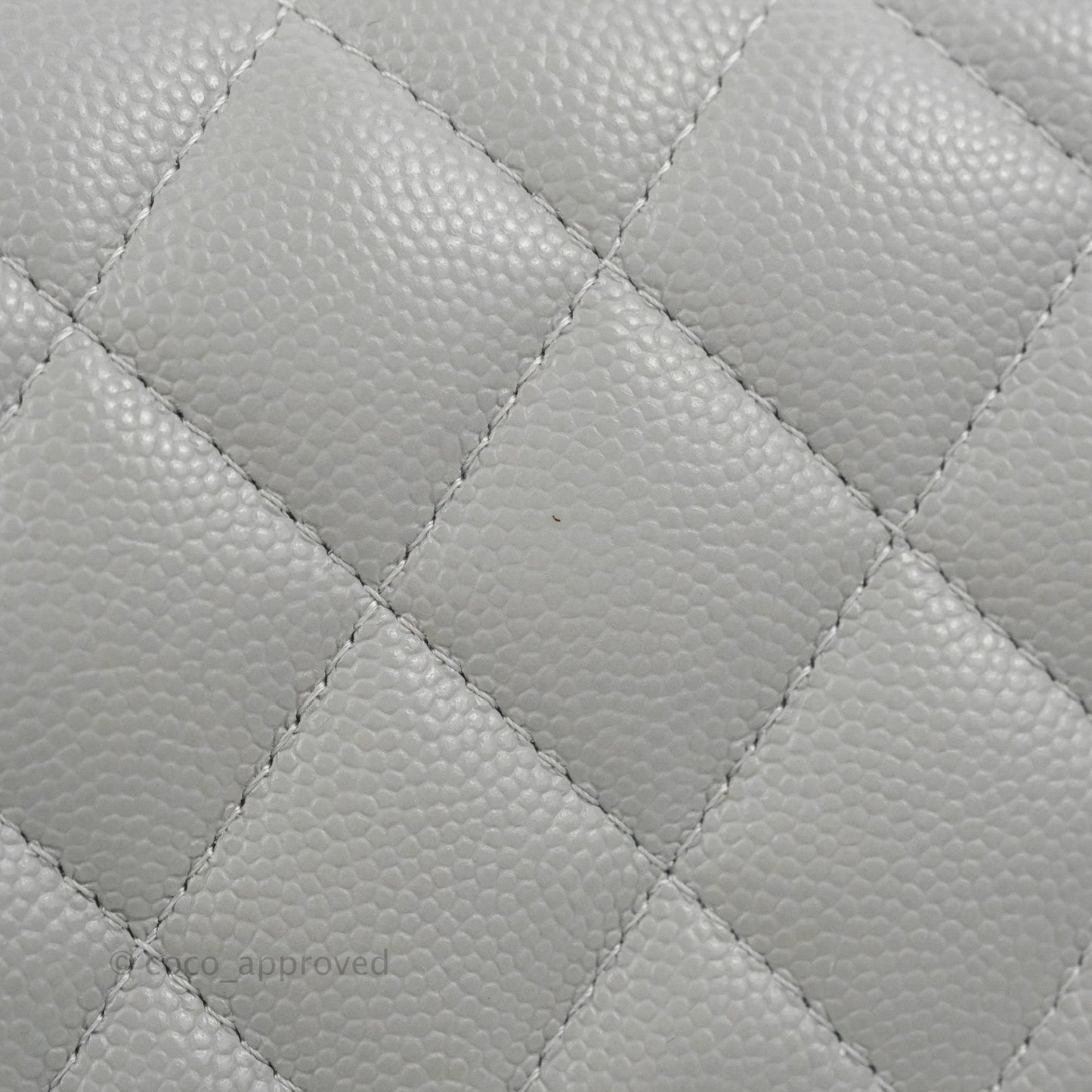 Chanel Small Classic Quilted Flap Grey Caviar Gold Hardware 21A