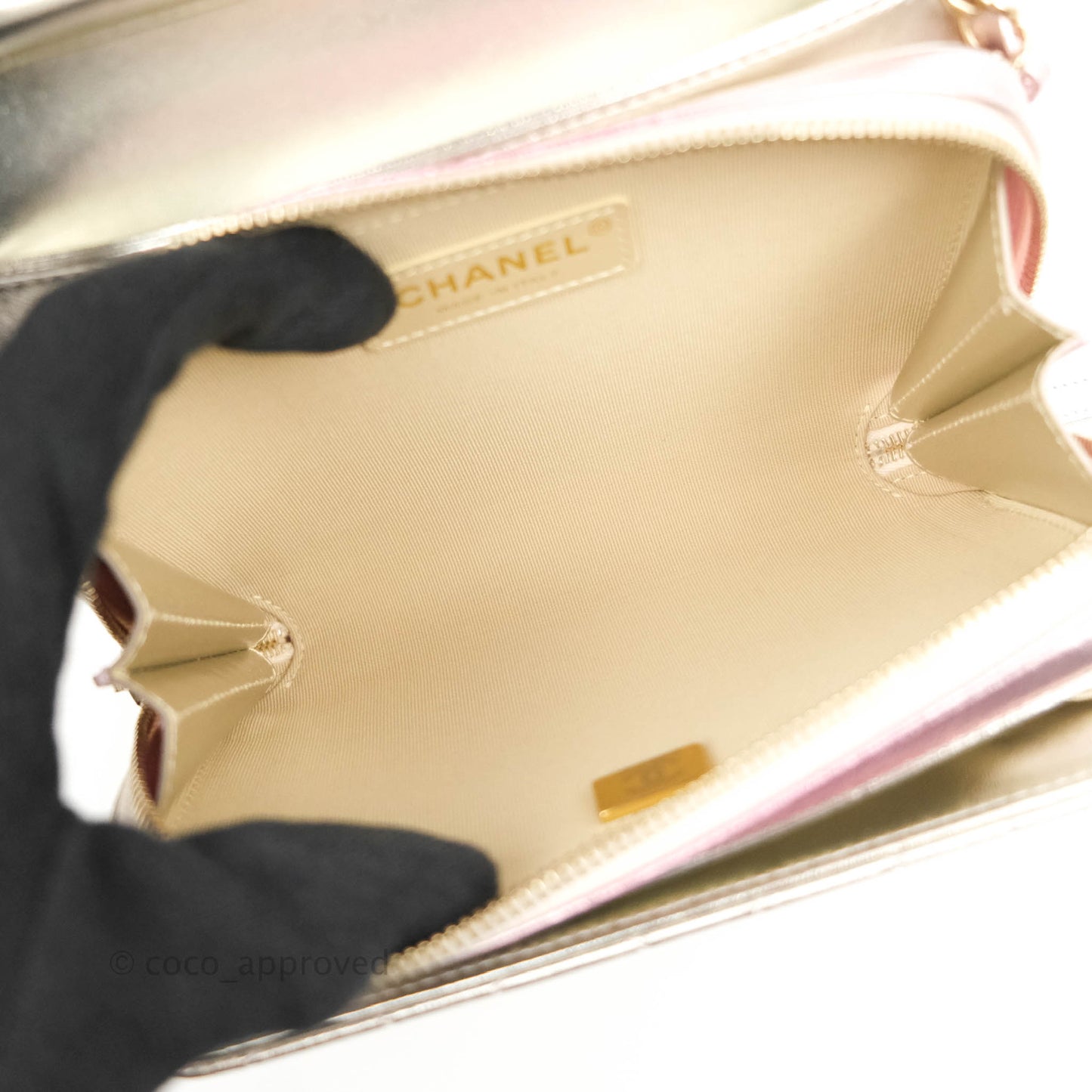 Chanel Quilted Small Like The Wallet Flap Metallic Pink Silver Light Gold Hardware 22C