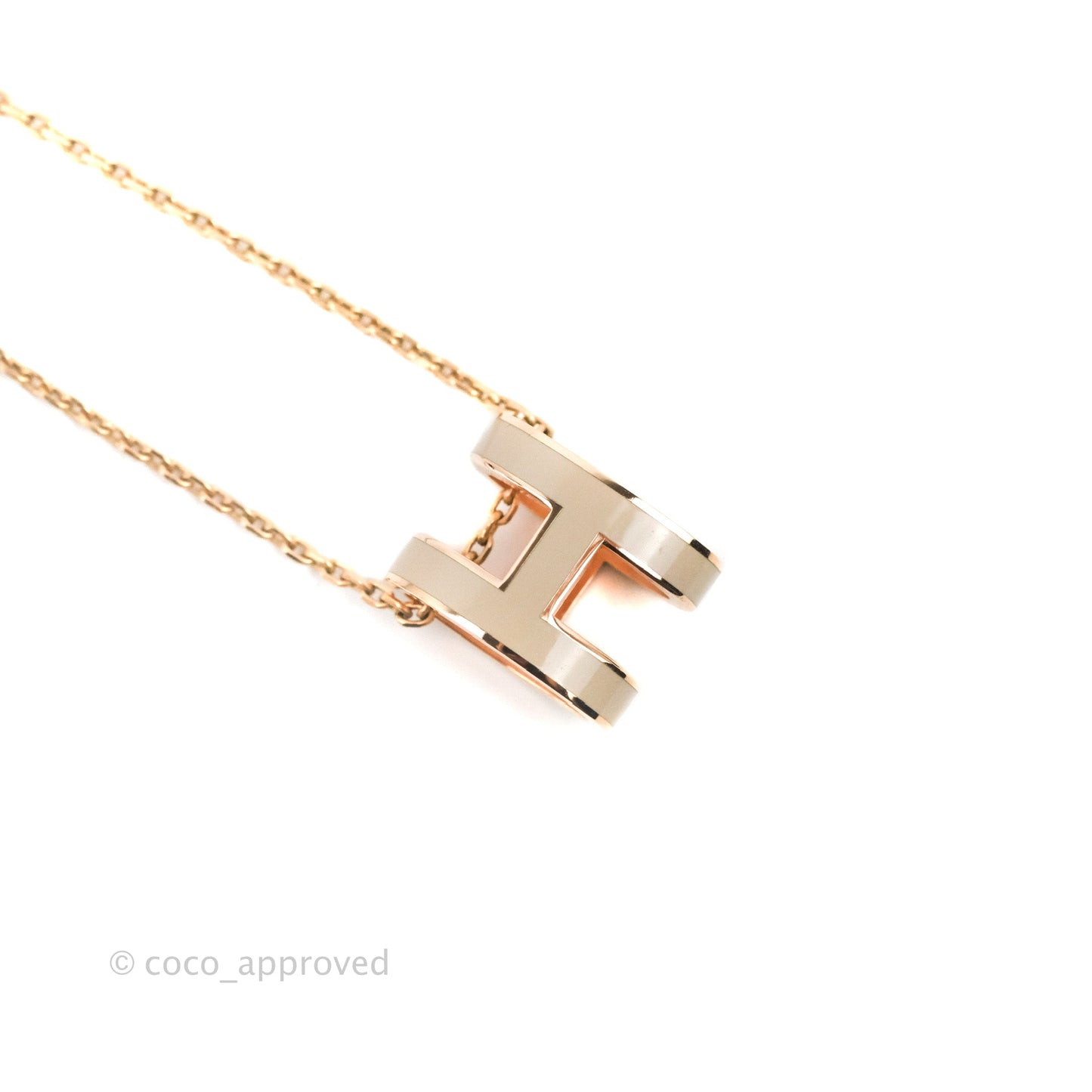 Hermès Pop H Pendant Necklace Maroon Glace Rose Gold Hardware