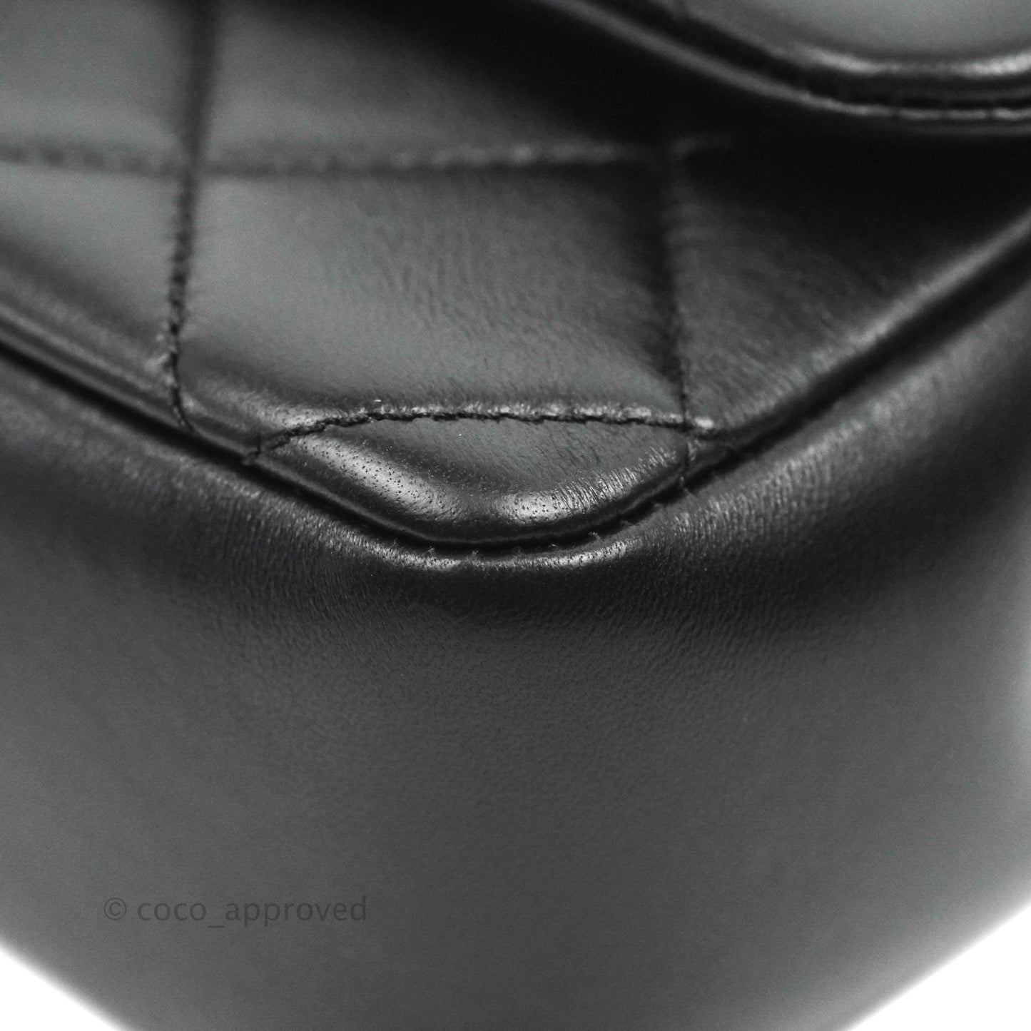 Chanel Quilted Large Resin Bi-Color Chain Flap Bag Black Lambskin