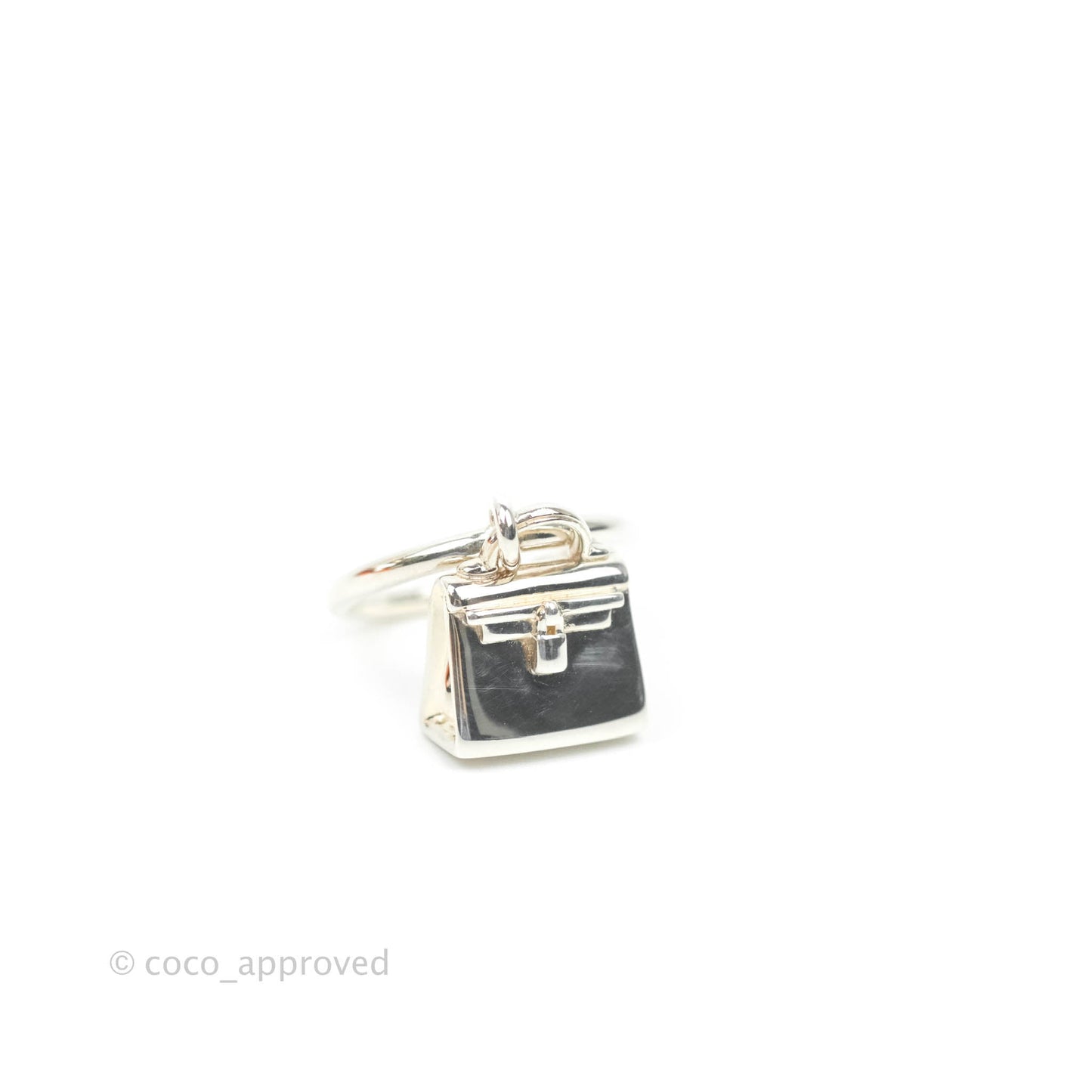 Hermès Amulettes Kelly Ring Sterling Silver Size 50