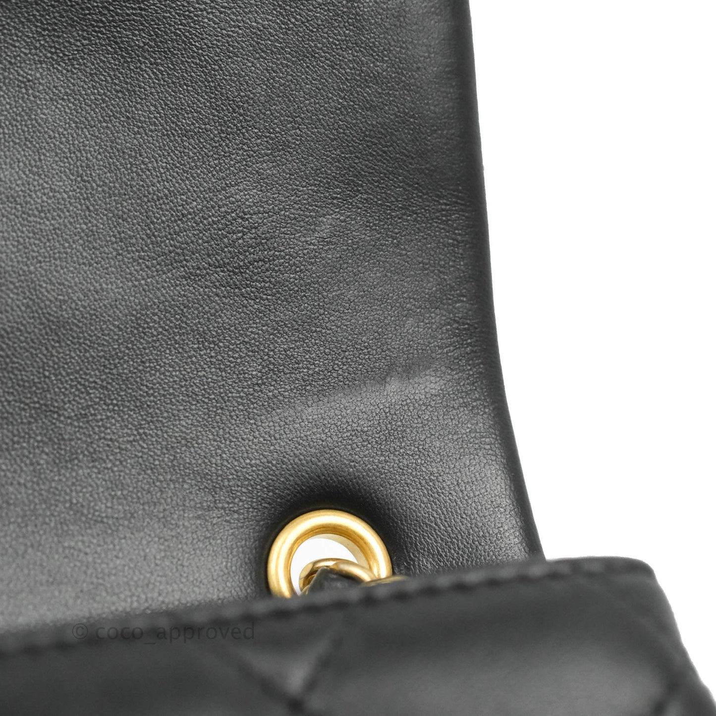 Chanel Mini Flap Bag With Heart CC Charm Black Lambskin Aged Gold Hardware