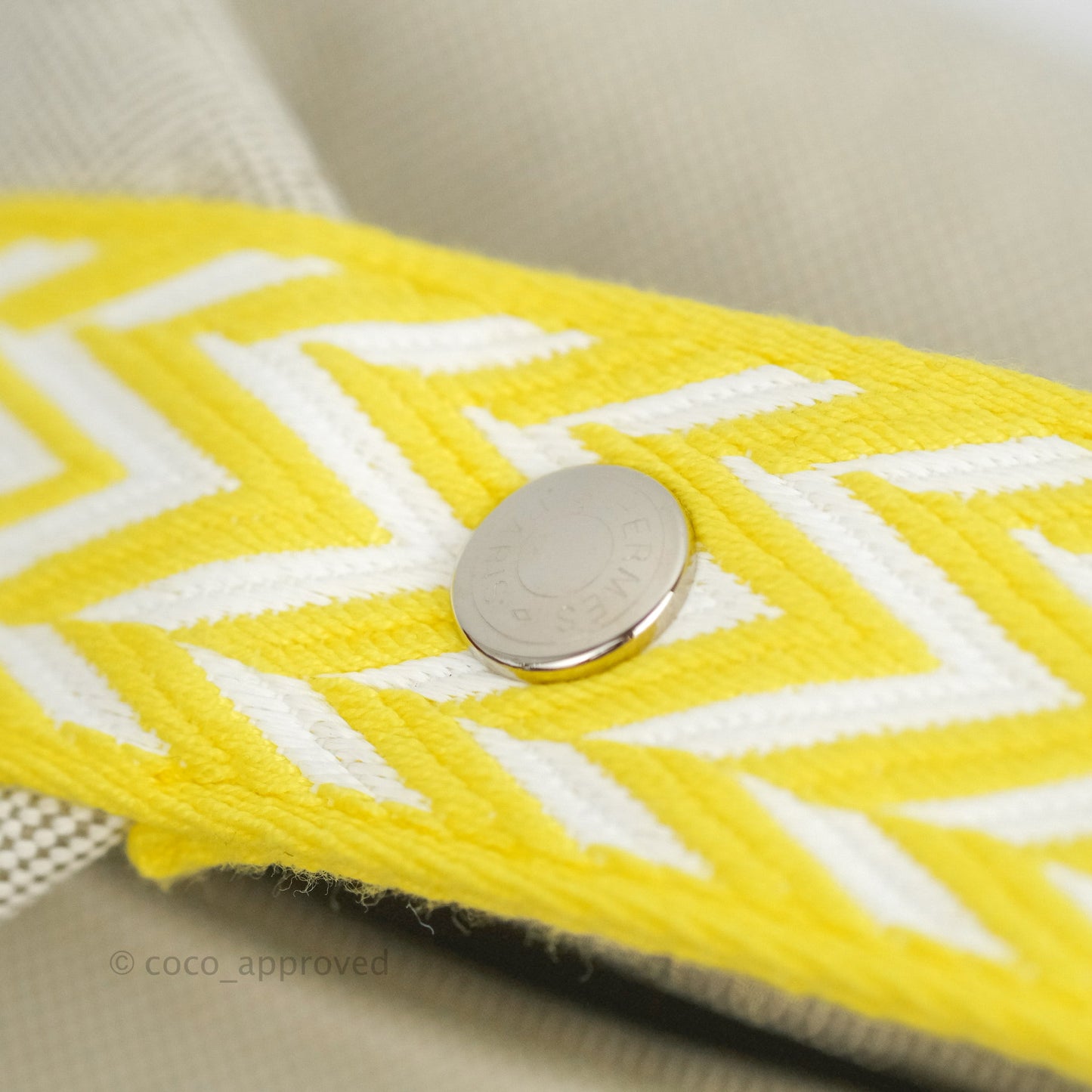 Hermès Canvas Small Bride-A-Brac Pouch Natural Jaune Citron