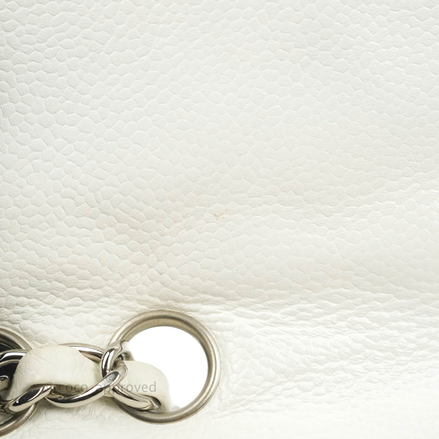 Chanel Quilted East West Flap White Soft Caviar Silver Hardware