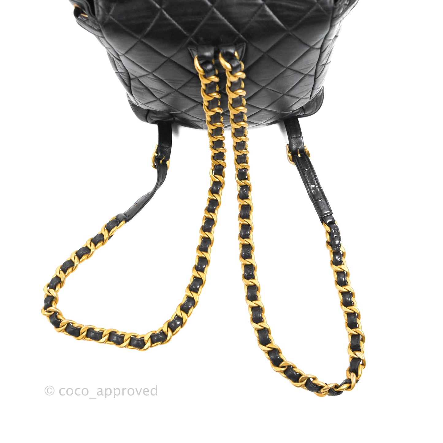 Chanel Vintage CC Duma Backpack Black Lambskin 24K Gold Hardware