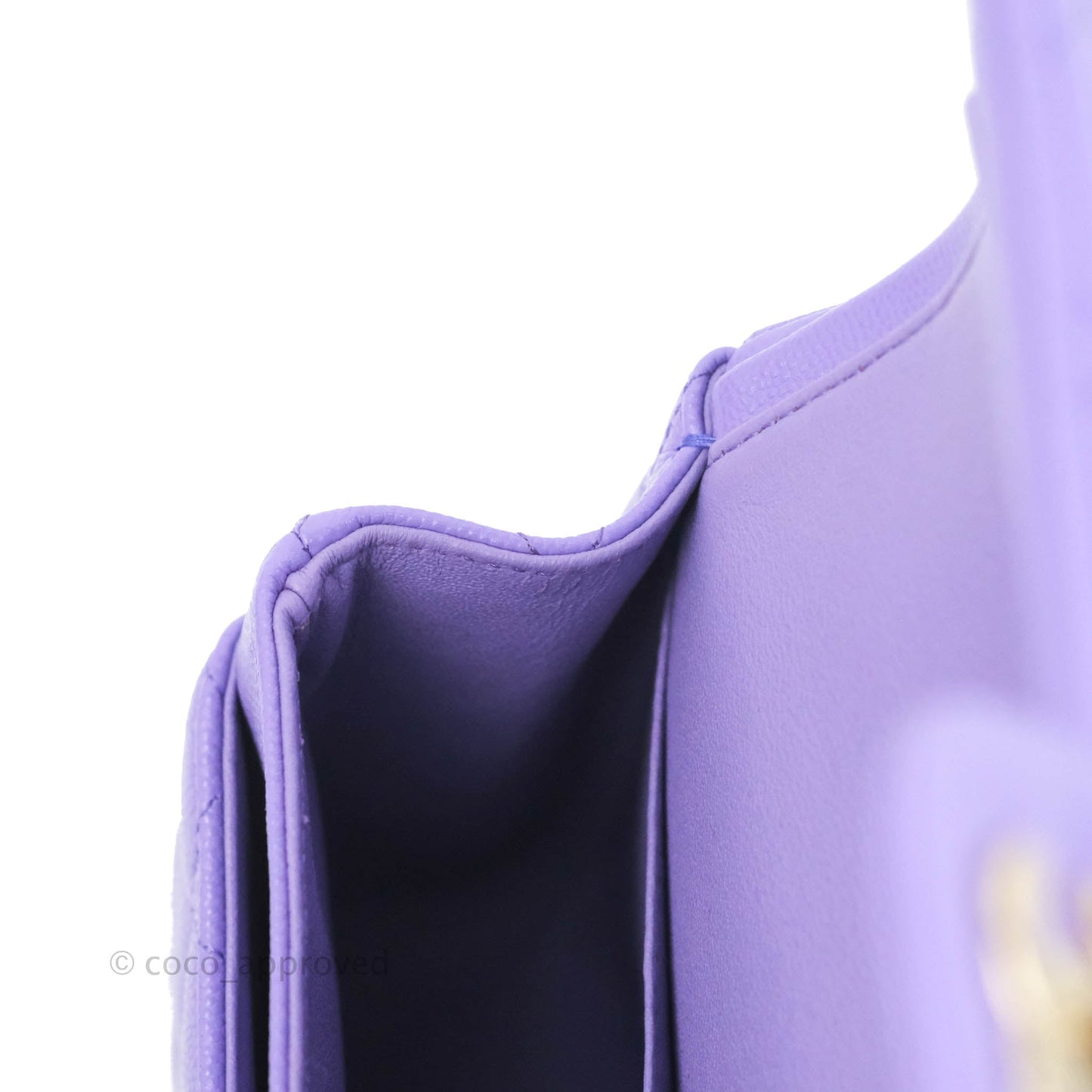 Chanel Classic M/L Medium Flap Quilted Purple Caviar Gold Hardware 20S
