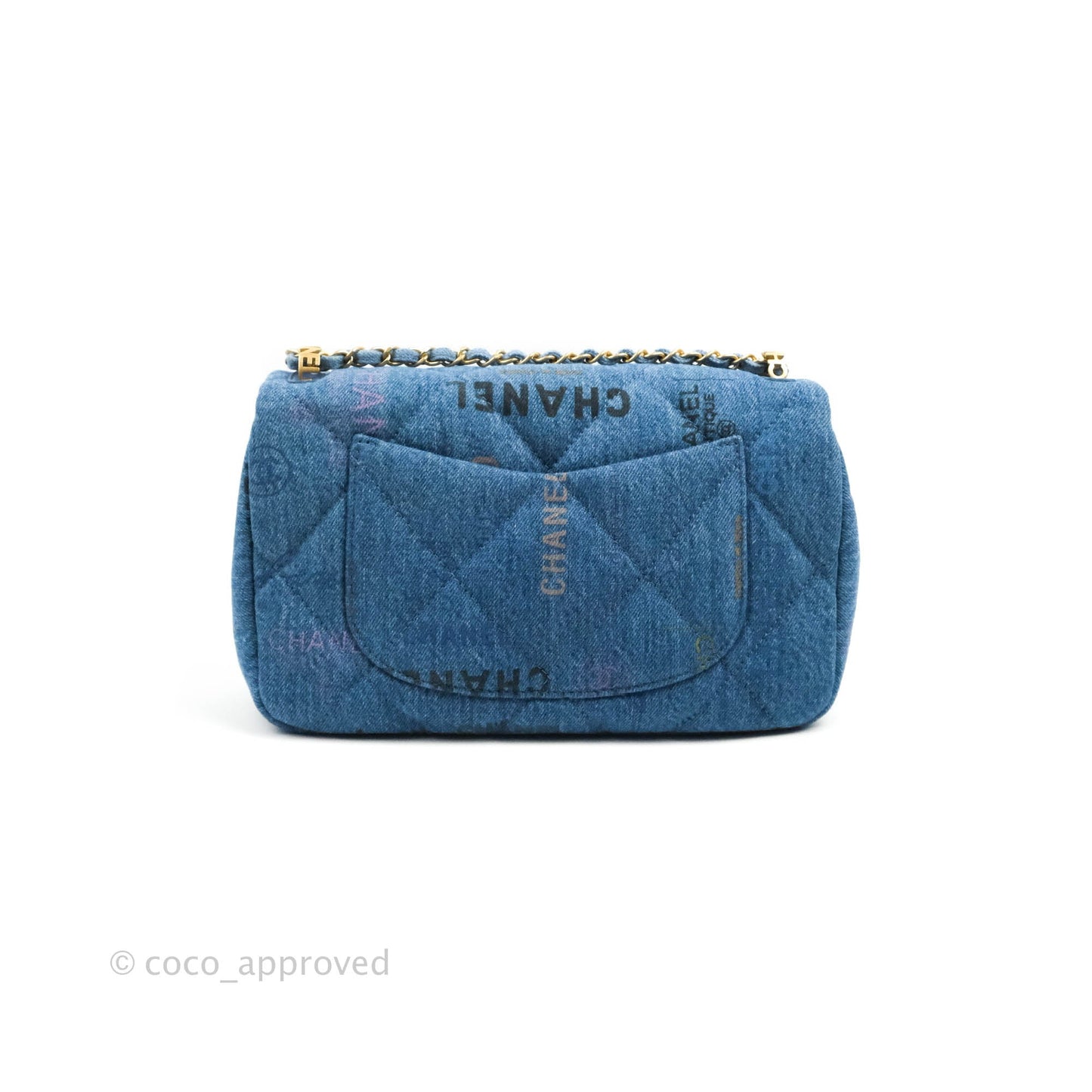Chanel Quilted Large Denim Mood Flap Blue Multicolor 22P