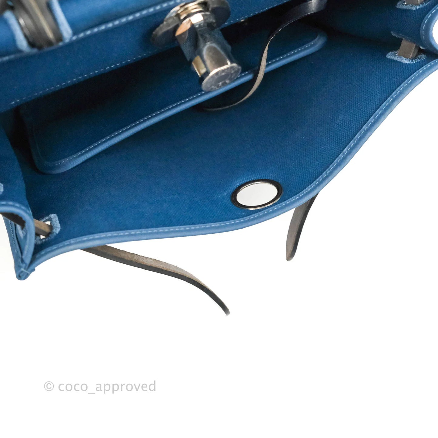 Hermès Herbag Zip 31 Bleu Ocean/Bleu Indigo Canvas Palladium Hardware