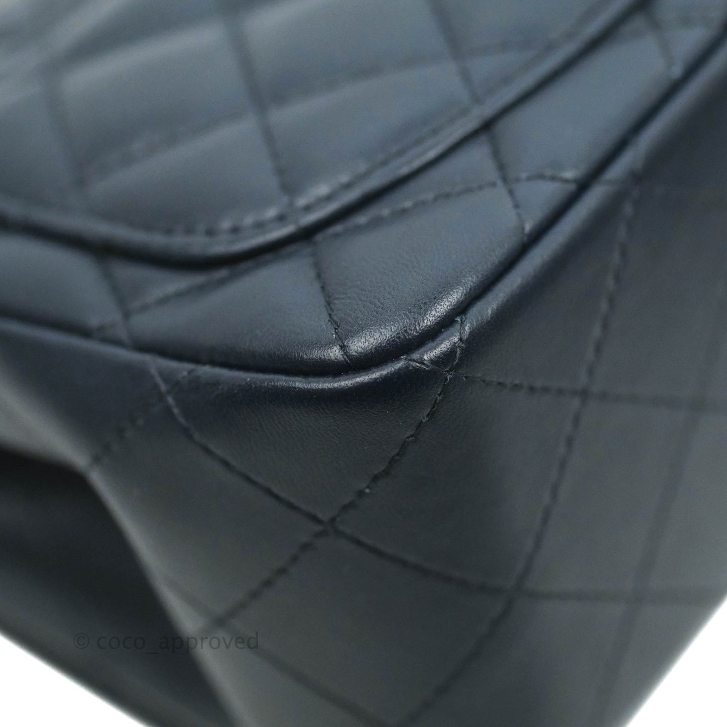 Chanel Quilted Mini Square Navy Lambskin Gold Hardware