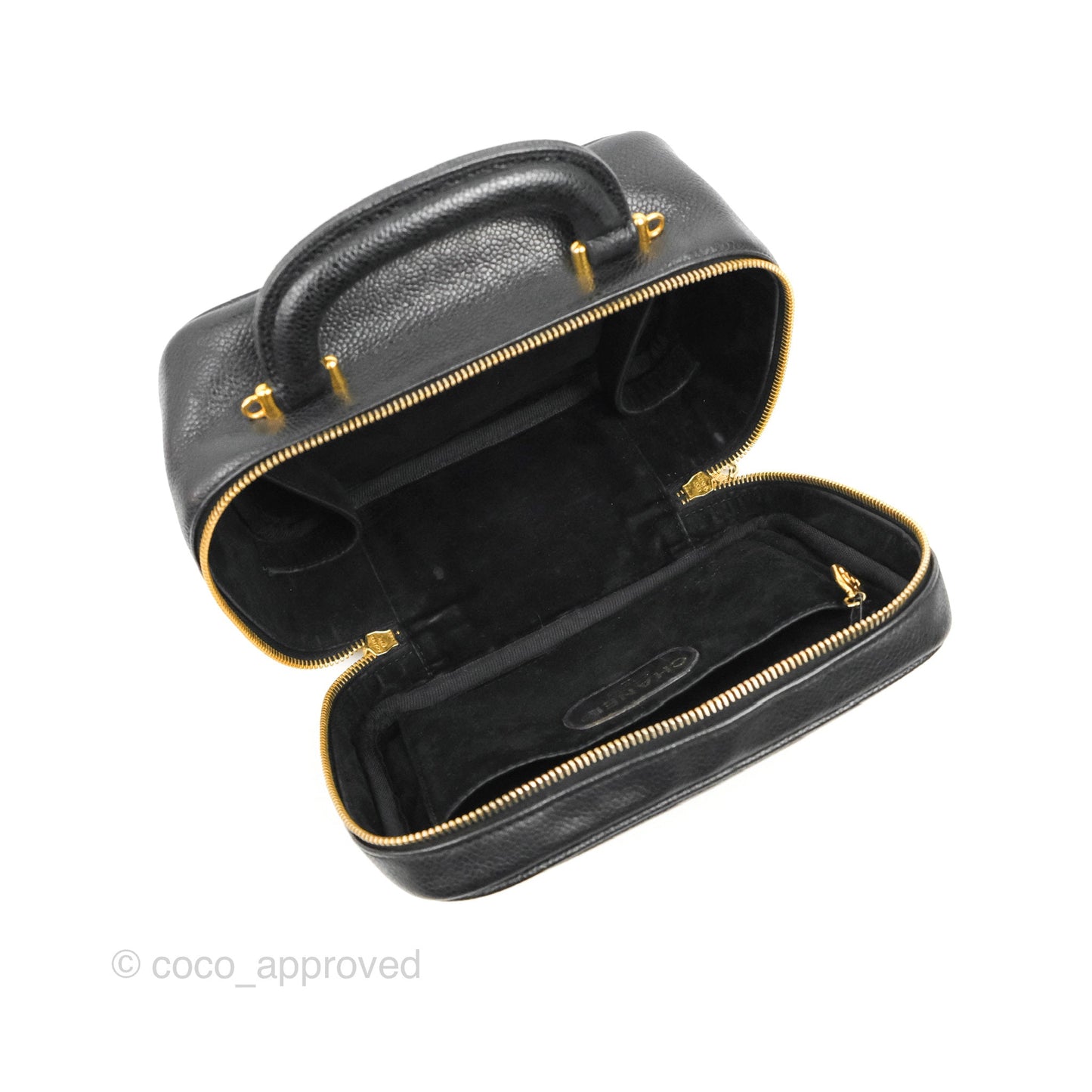 Chanel Vintage Timeless CC Vanity Black Caviar Gold Hardware