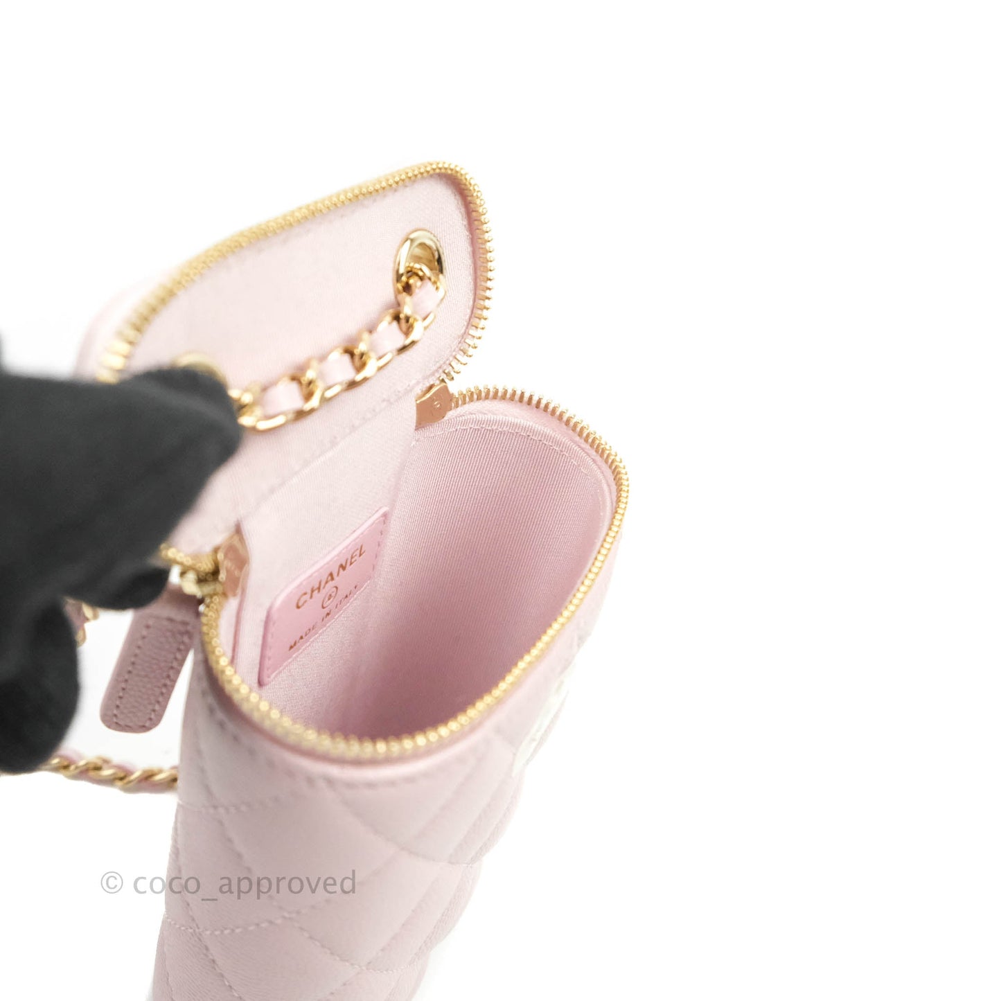 Chanel Classic Mini Vanity With Chain Pink Caviar Gold Hardware
