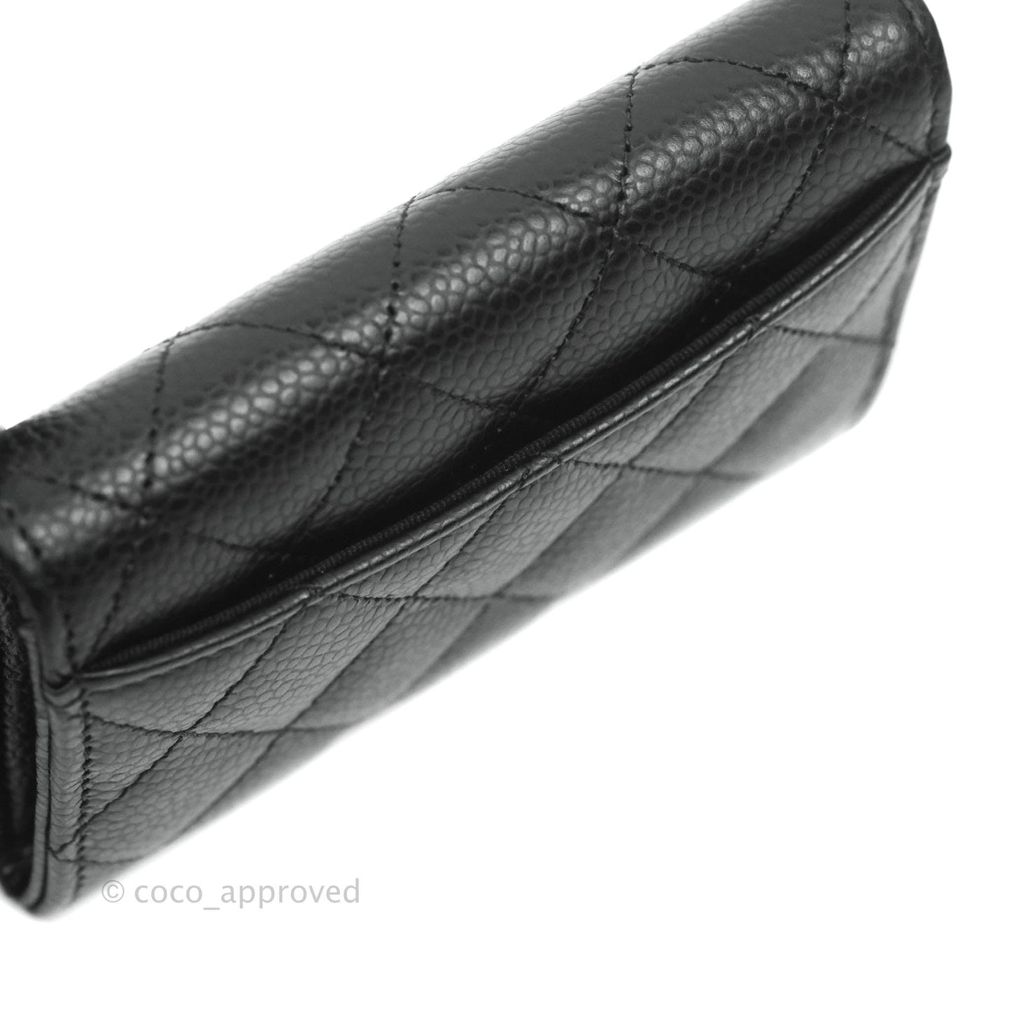 Chanel Quilted Flap Card Holder Black Caviar Gold Hardware