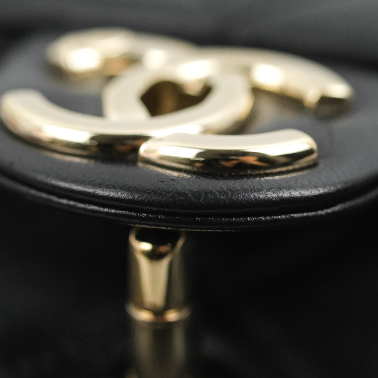 Chanel Quilted Resin Bi-Color Chain Flap Bag Black Lambskin