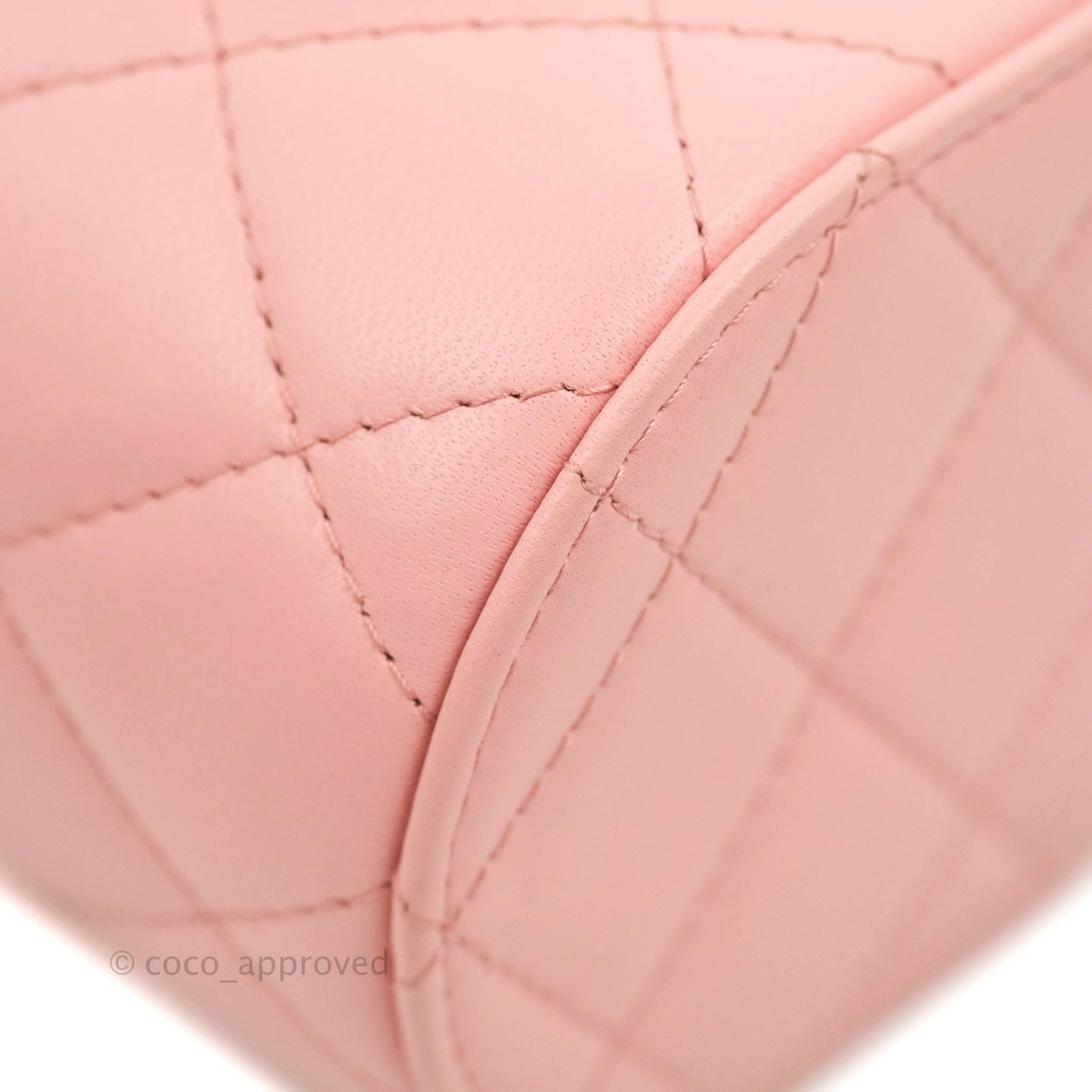 Chanel Quilted Small Resin Elegant Chain Vanity Case Lambskin Pink Gold Hardware
