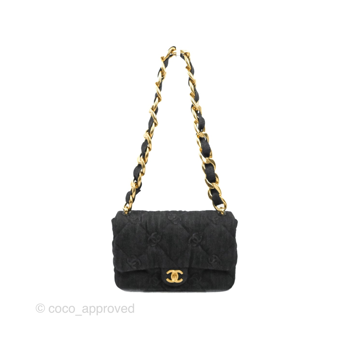 Chanel Medium Funky Town Flap Denim Aged Gold Hardware 22S