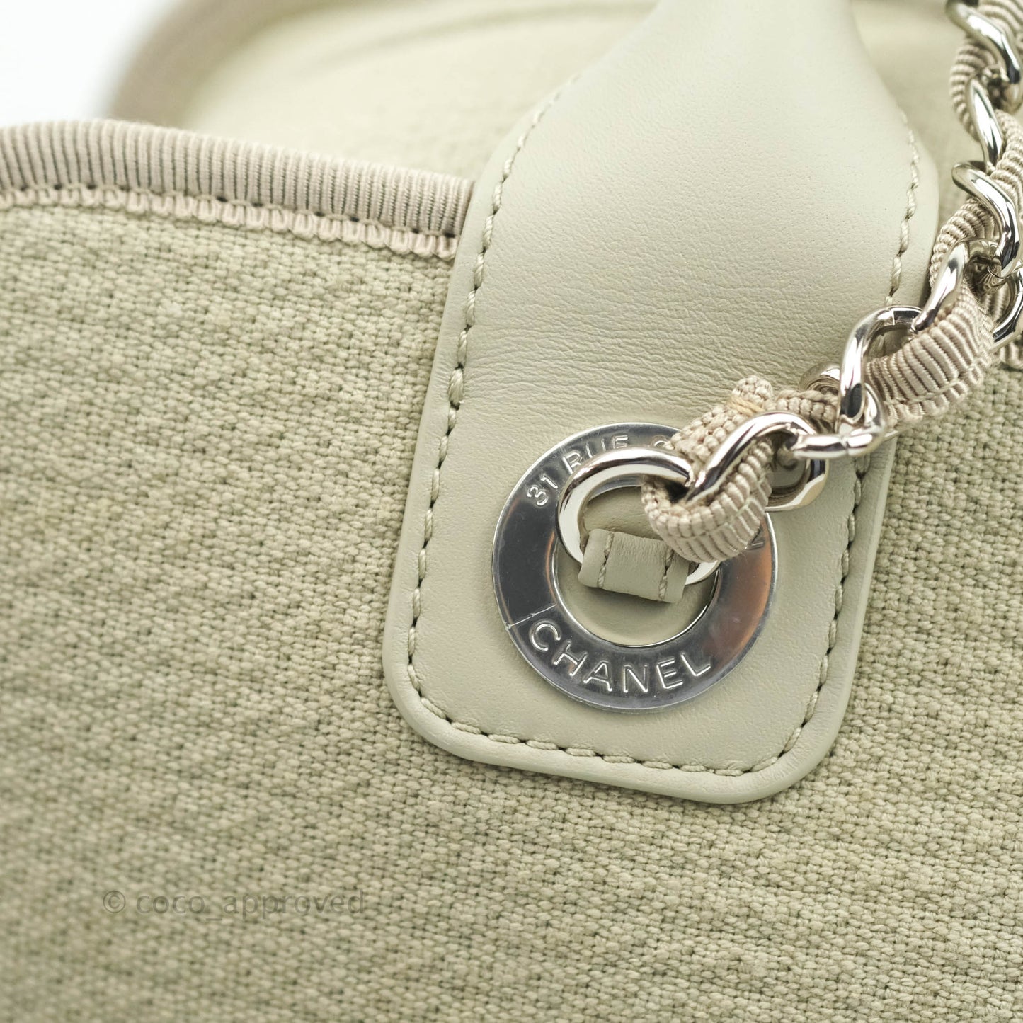 Chanel Deauville Bowling Bag Grey Silver Hardware