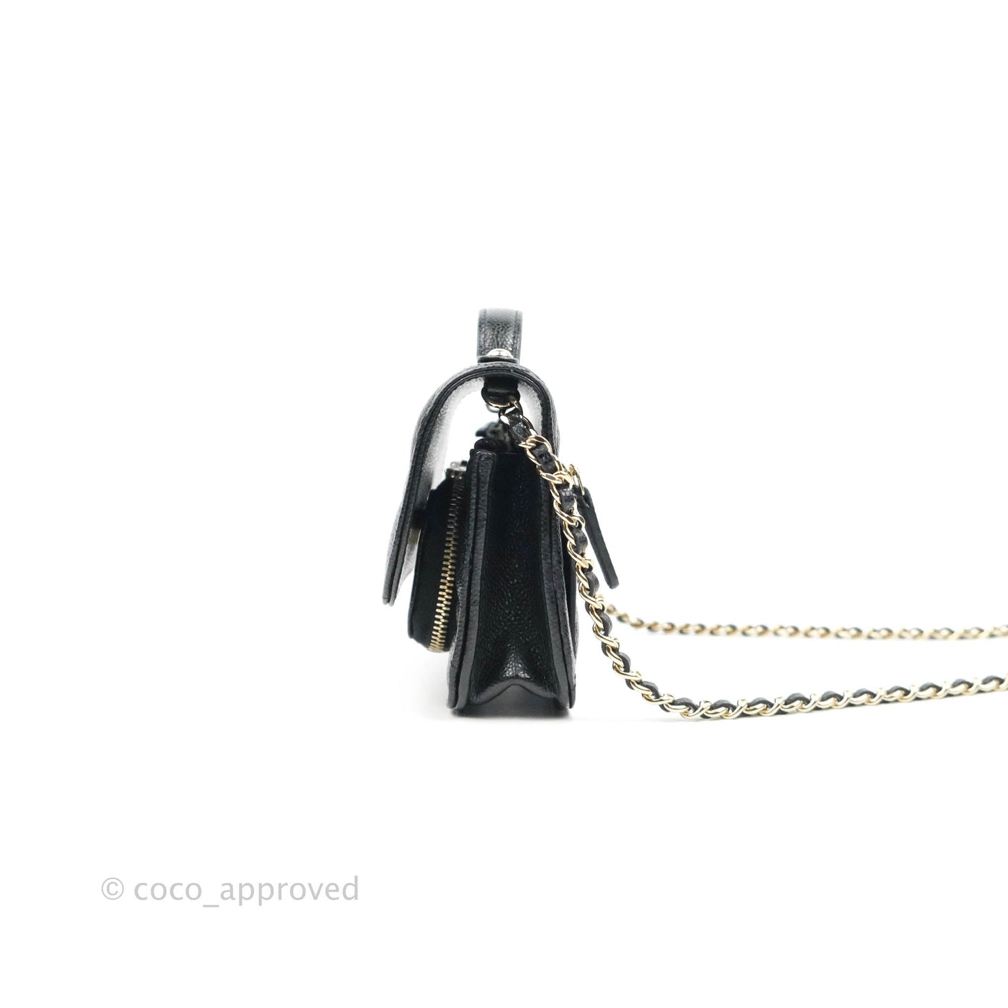 Chanel Business Affinity Clutch With Chain Black Caviar Gold Hardware