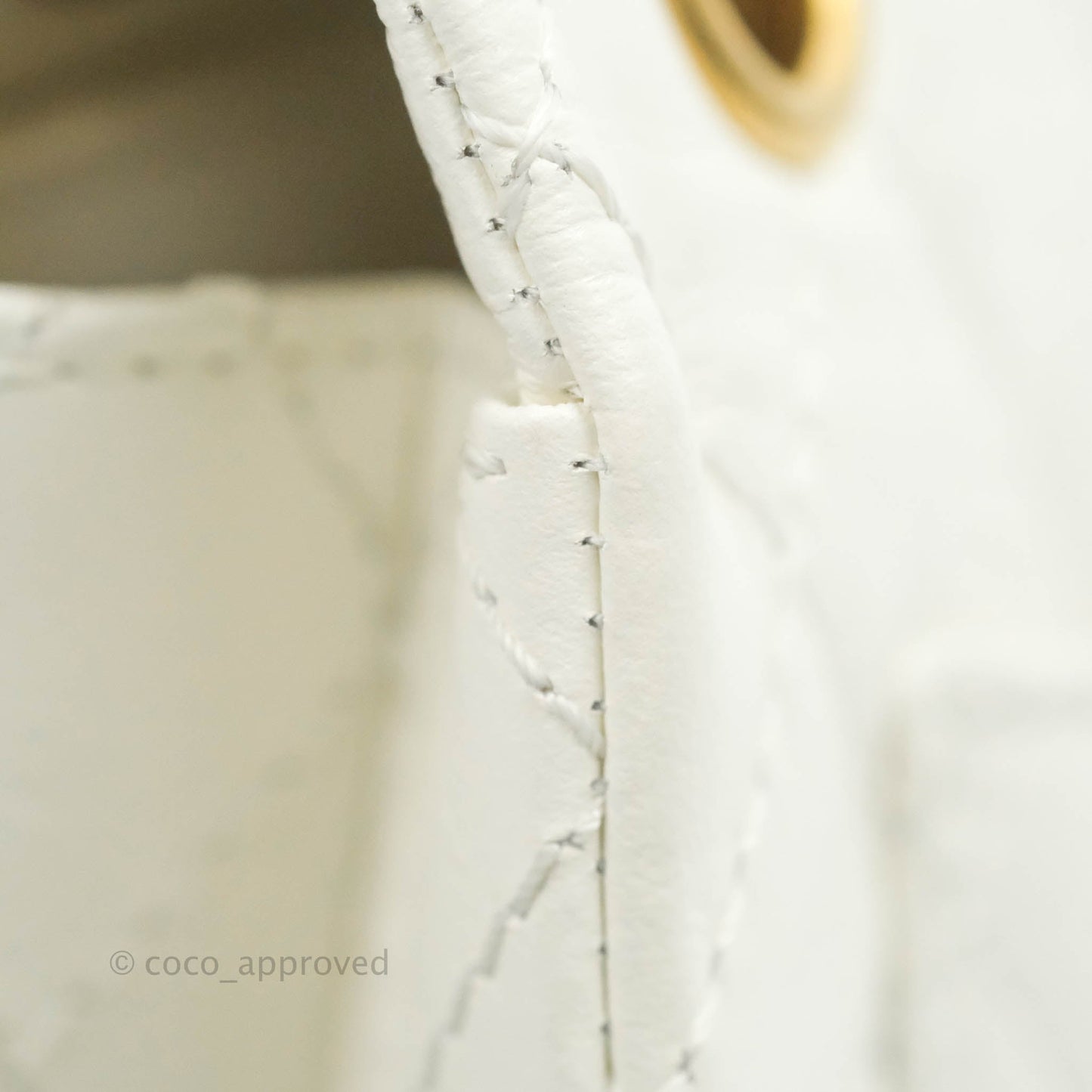 Chanel Mini Reissue 224 White Aged Calfskin Aged Gold Hardware