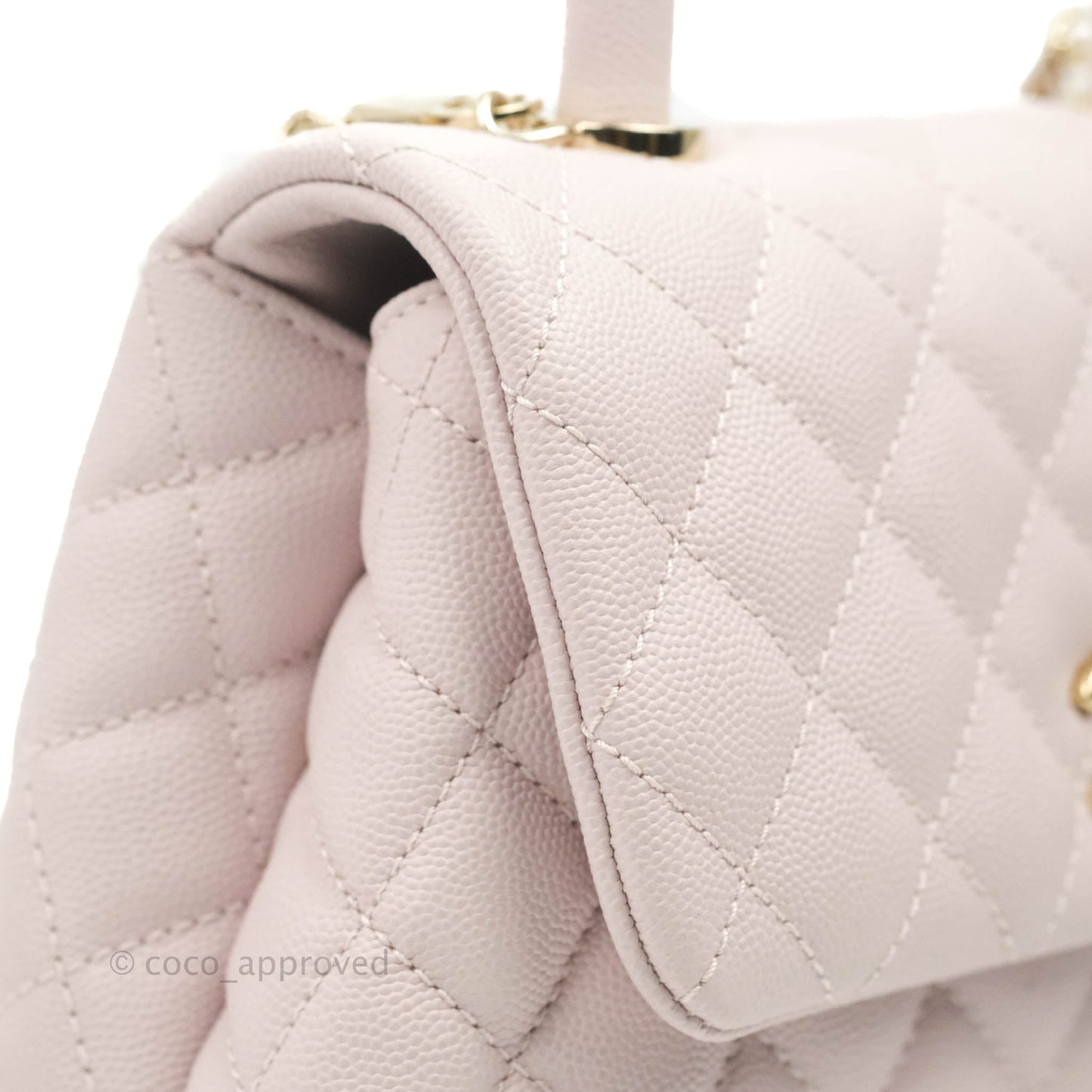 Chanel Small Coco Handle Light Lilac Pink Caviar Gold Hardware 20A