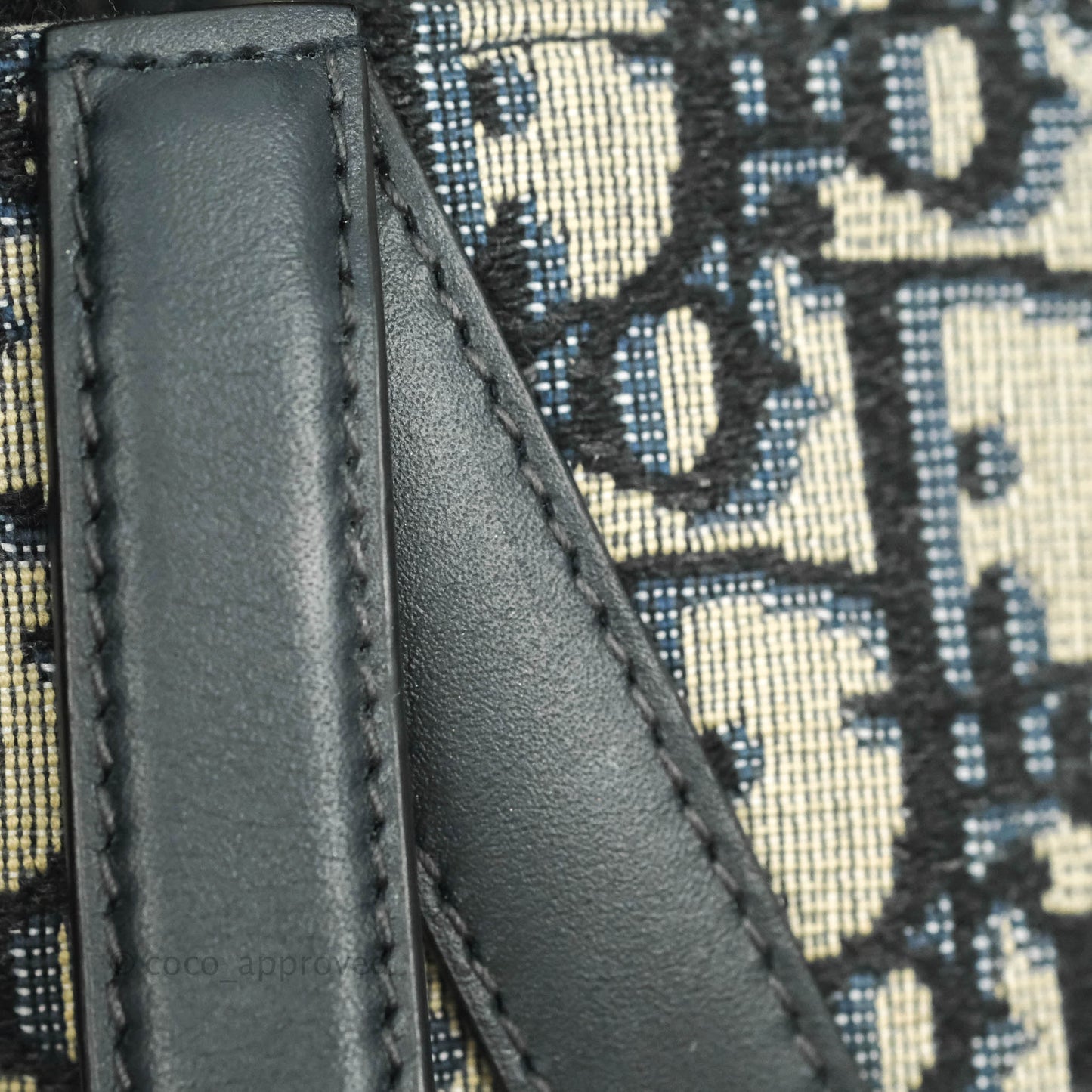Christian Dior Saddle Medium Blue Oblique Jacquard Gold Hardware