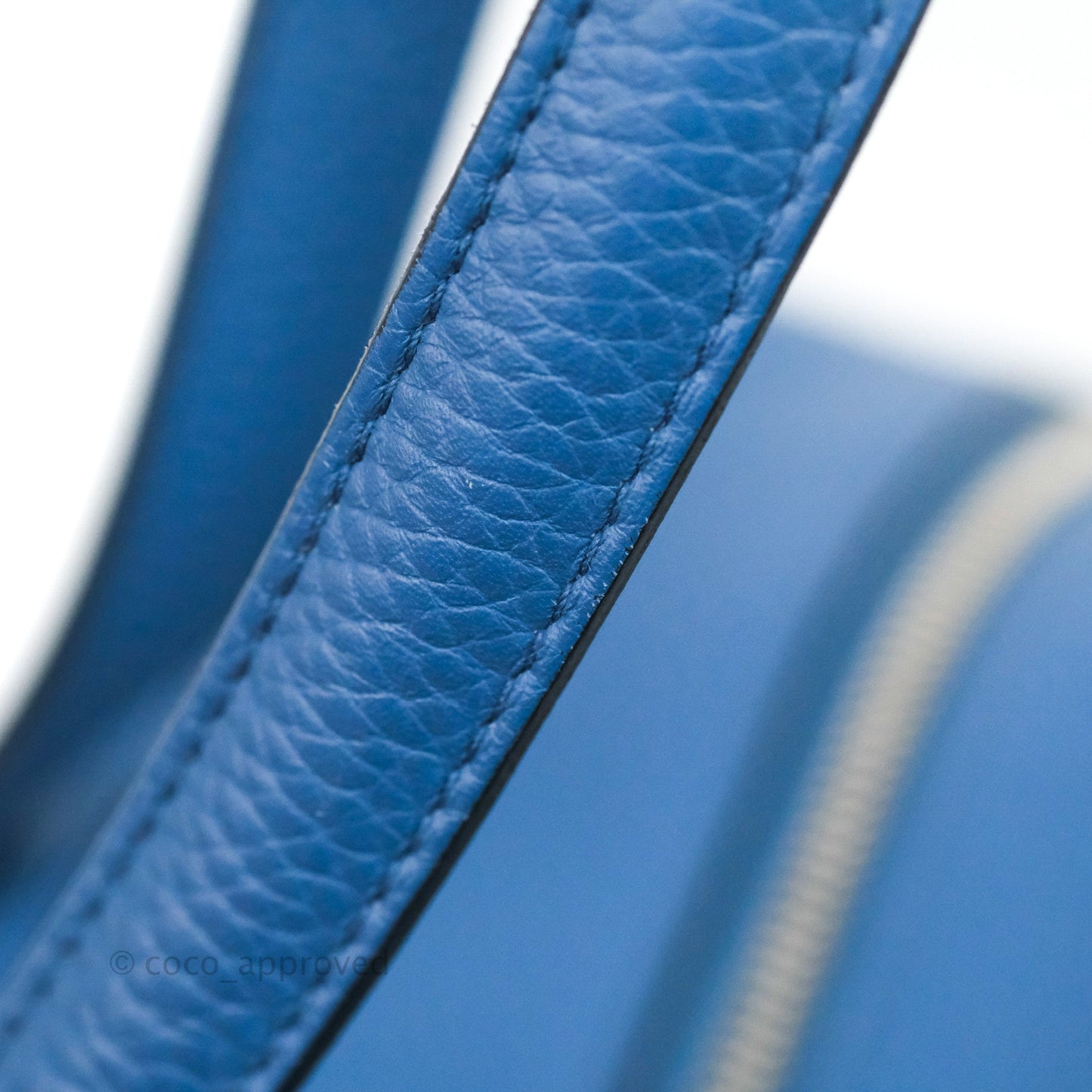 Hermes Victoria II 35 Bag Blue Paradis Clemence Palladium Hardware