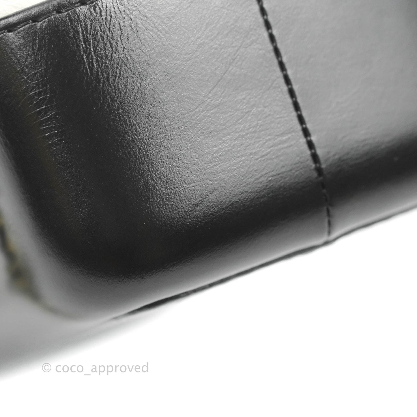 Chanel Small Gabrielle Backpack White Black Aged Calfskin